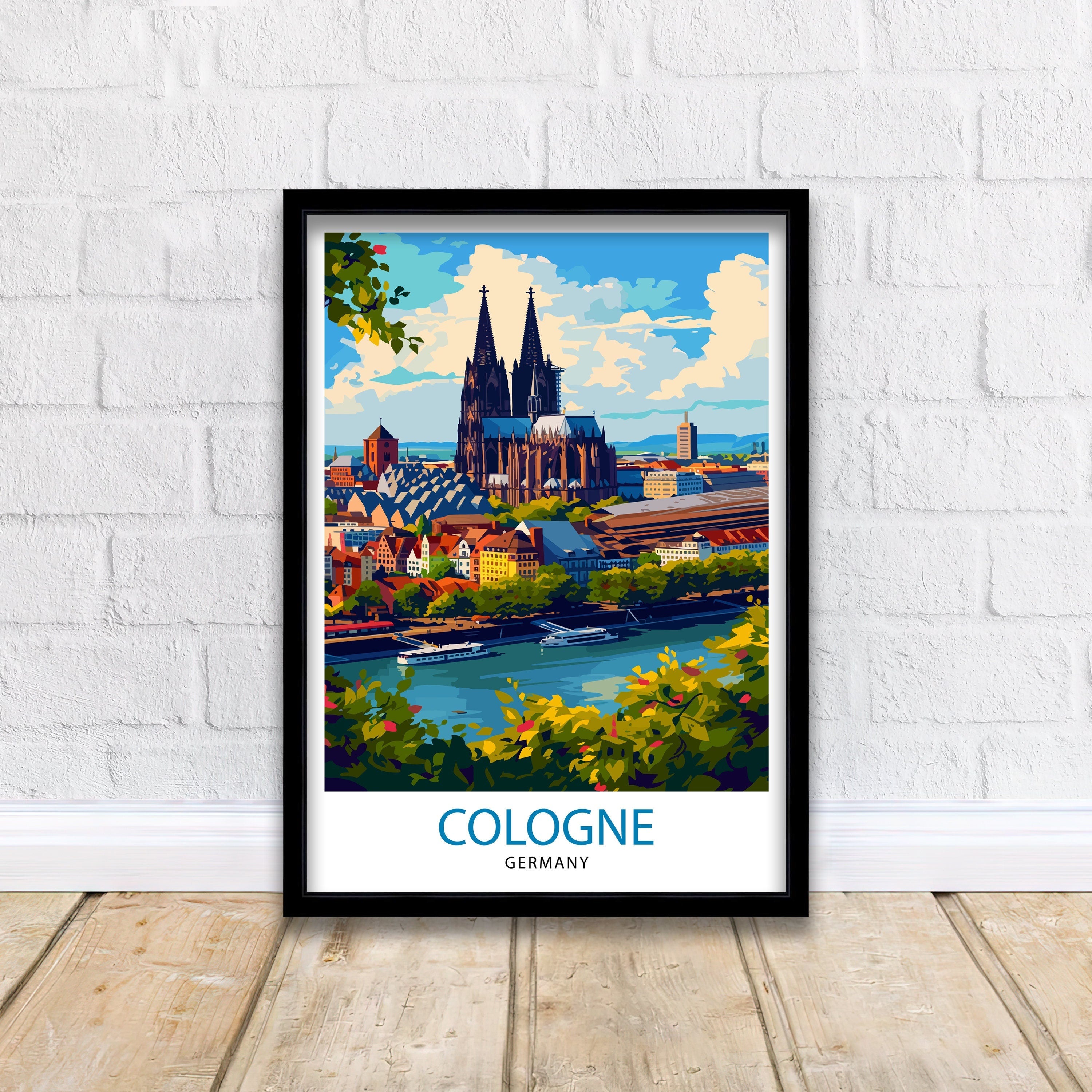 Cologne Germany Travel Print , Cologne Wall Decor, Cologne Home Living Decor, Cologne Illustration Travel Poster, Gift for Cologne, Germany