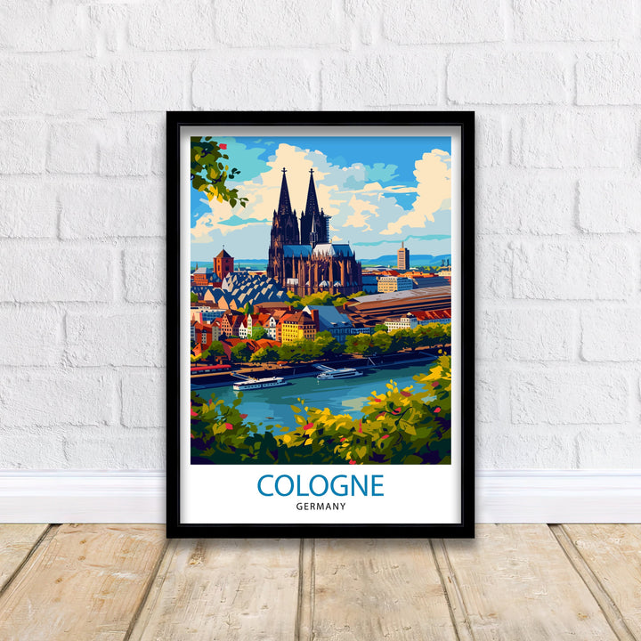 Cologne Germany Travel Poster , Cologne