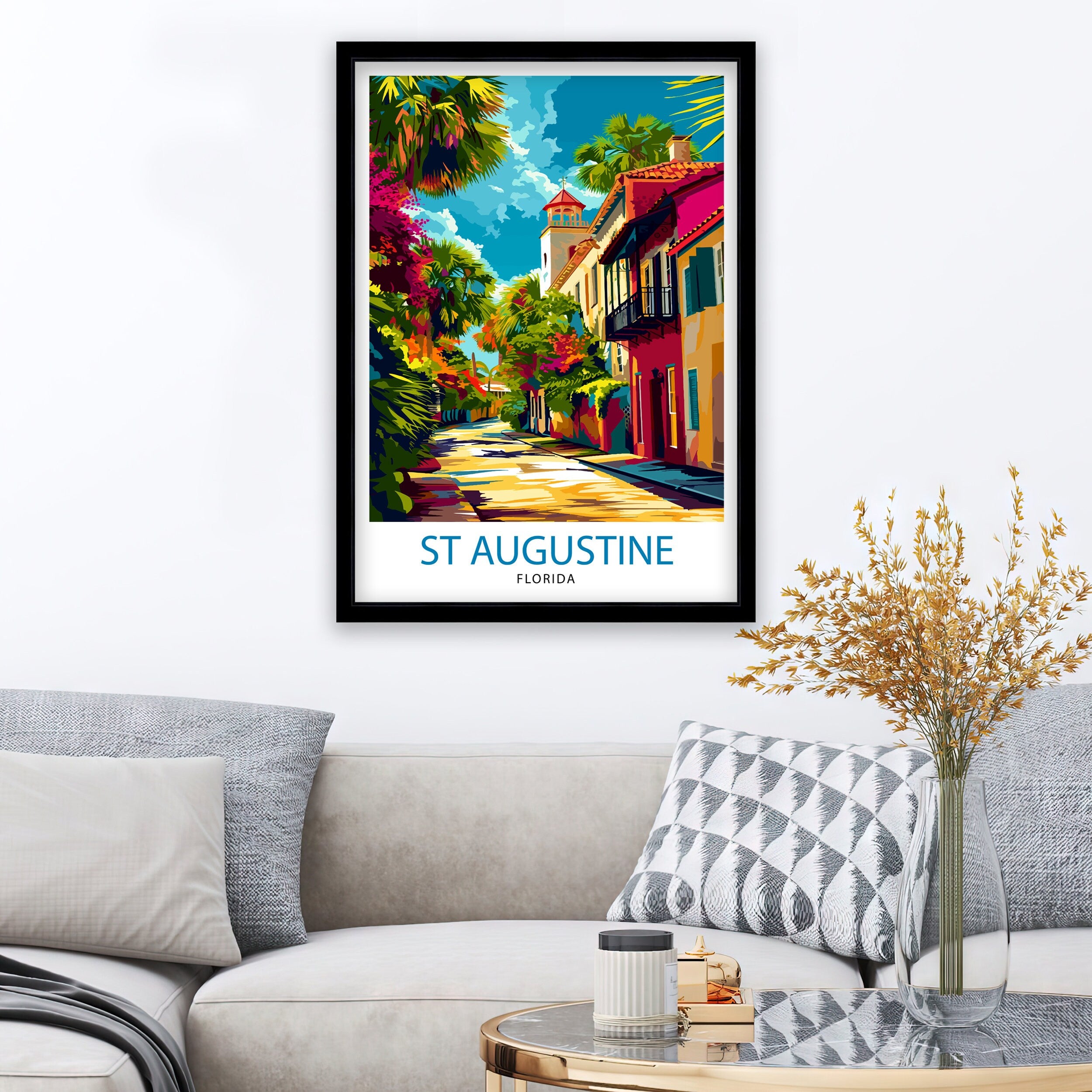 St Augustine Florida Travel Poster St Augustine Wall Decor St Augustine Print| Florida Travel Print St Augustine Art Print St Augustine