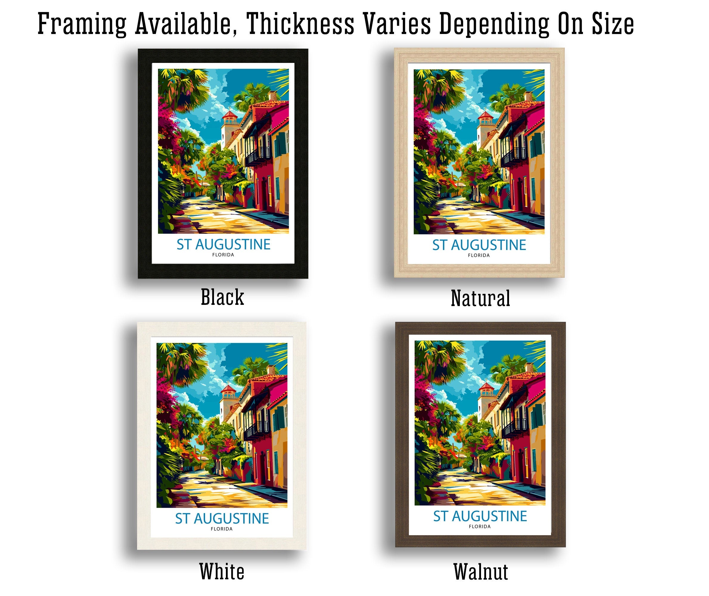 St Augustine Florida Travel Poster St Augustine Wall Decor St Augustine Print| Florida Travel Print St Augustine Art Print St Augustine