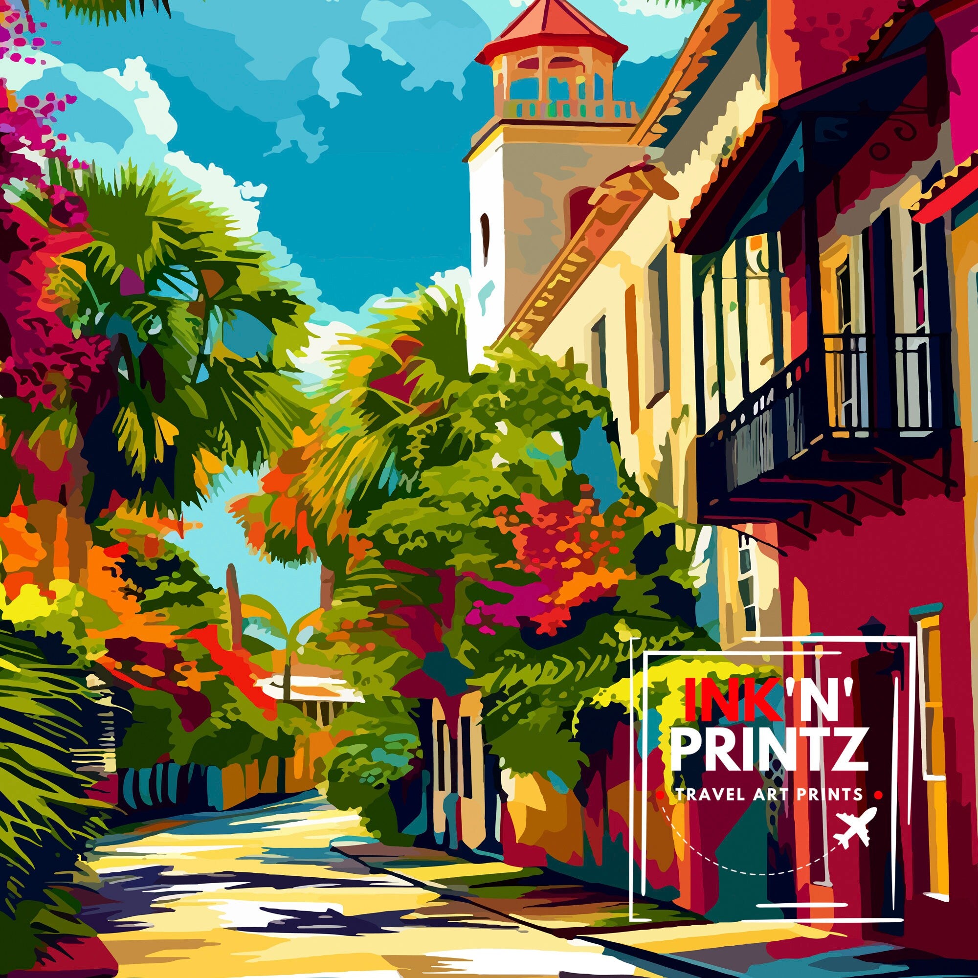 St Augustine Florida Travel Poster St Augustine Wall Decor St Augustine Print| Florida Travel Print St Augustine Art Print St Augustine