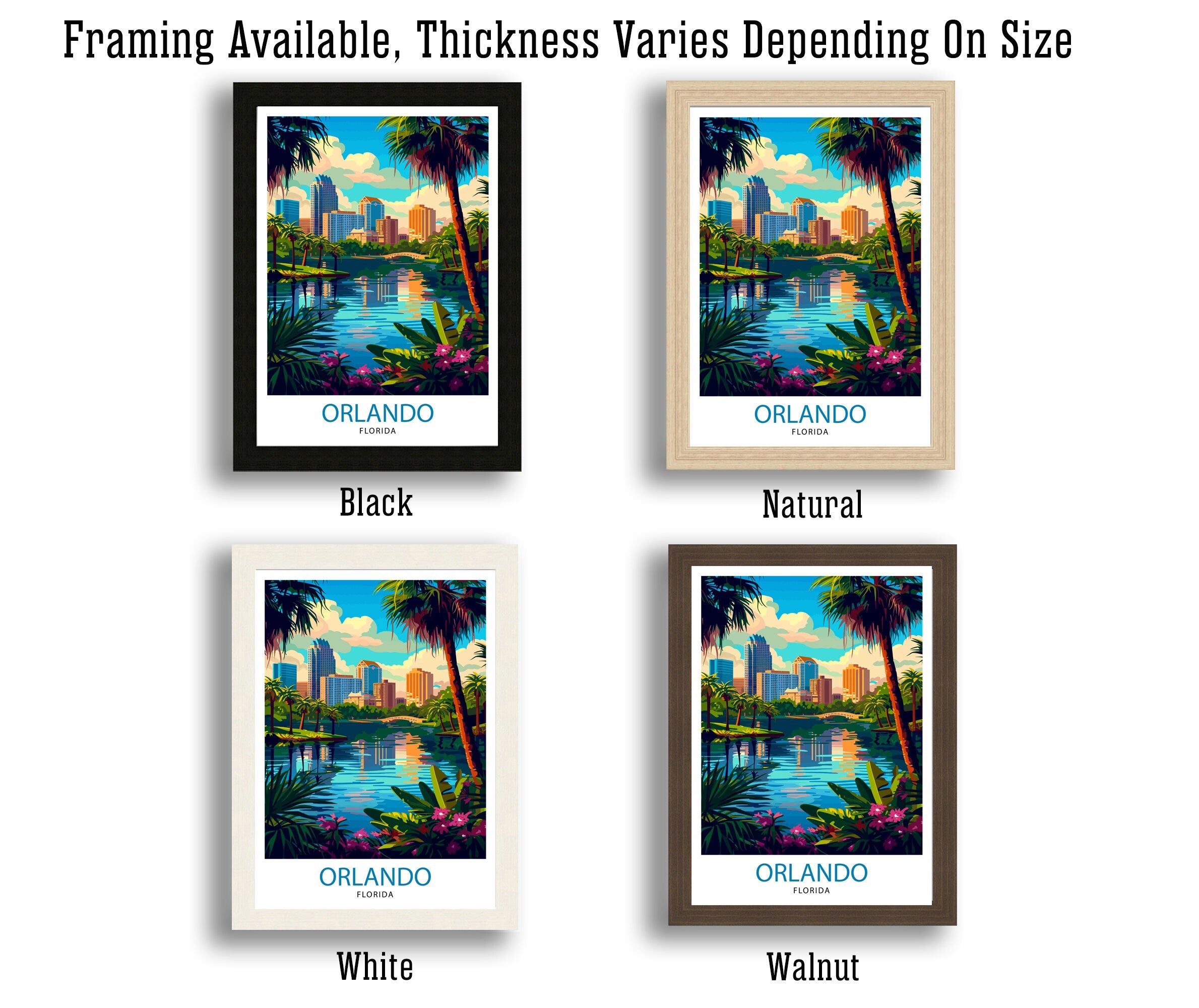 Orlando Florida Travel Print| Orlando Wall Decor Orlando Home Living Decor Orlando Illustration Travel Poster Gift For Orlando Florida Home