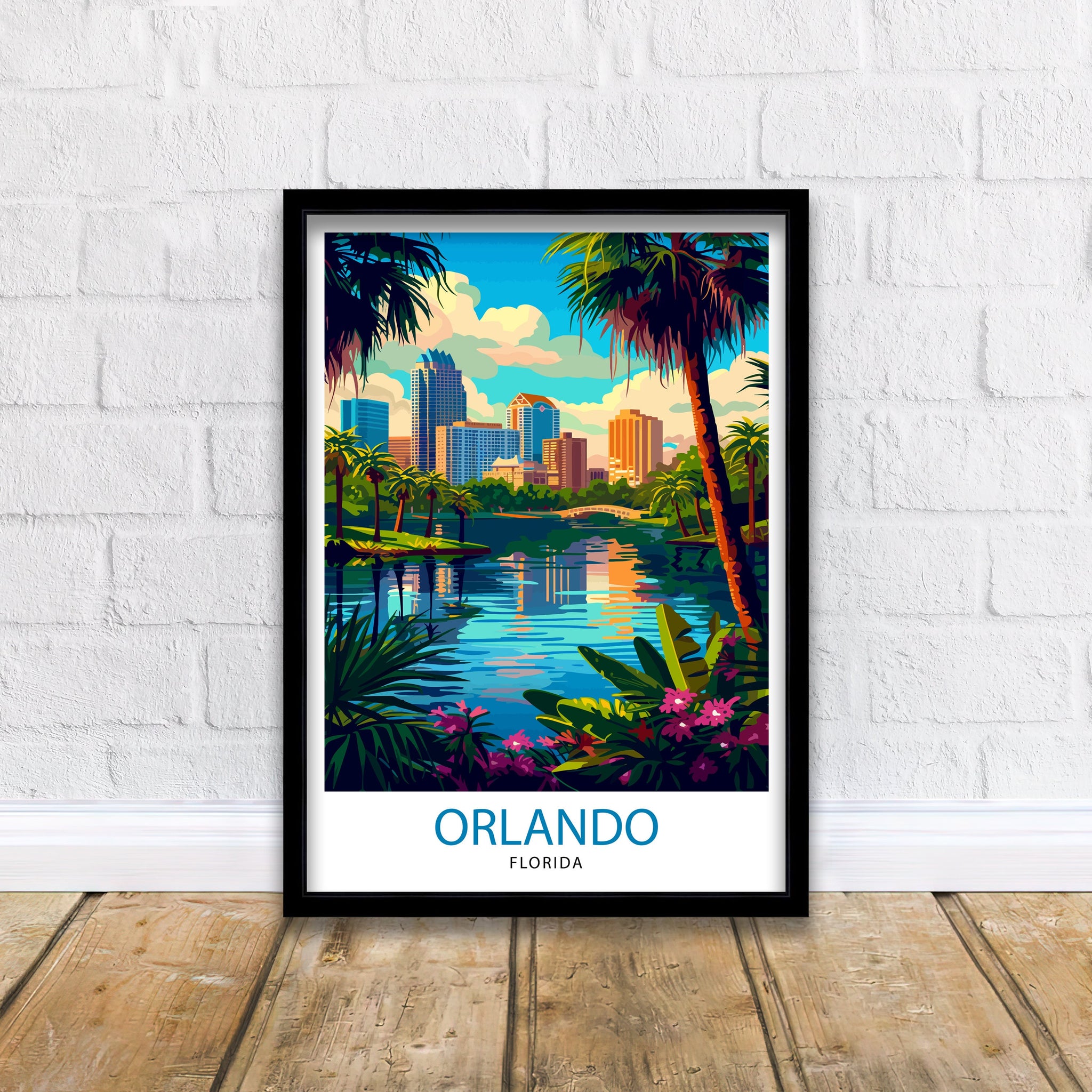 Orlando Florida Travel Print| Orlando Wall Decor Orlando Home Living Decor Orlando Illustration Travel Poster Gift For Orlando Florida Home