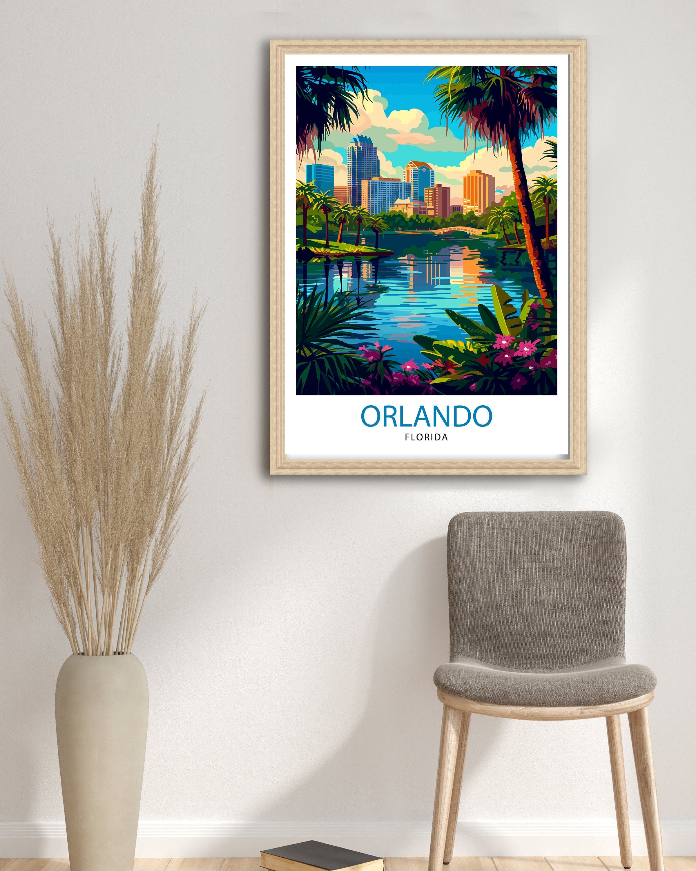 Orlando Florida Travel Print| Orlando Wall Decor Orlando Home Living Decor Orlando Illustration Travel Poster Gift For Orlando Florida Home