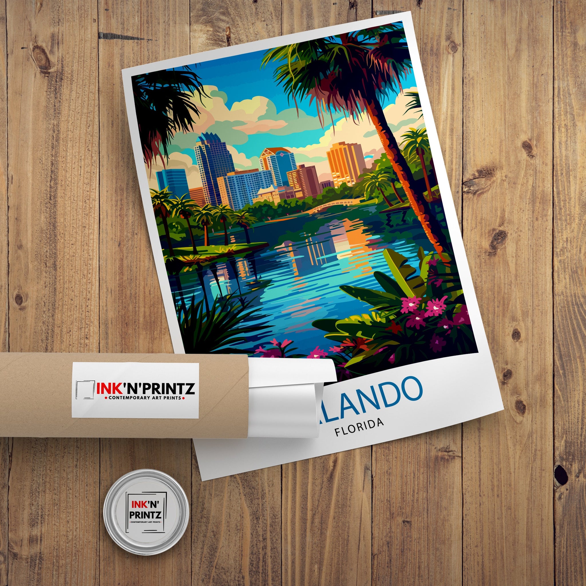 Orlando Florida Travel Print| Orlando Wall Decor Orlando Home Living Decor Orlando Illustration Travel Poster Gift For Orlando Florida Home