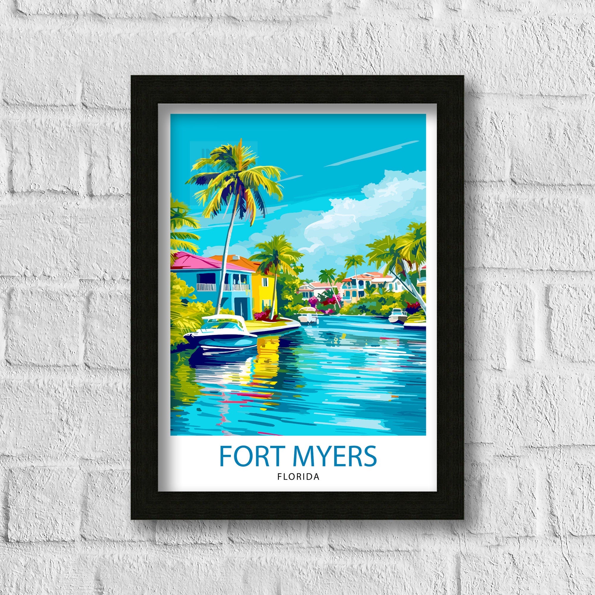Fort Myers Beach Florida Travel Print| Florida Wall Decor Fort Myers Beach Poster Beach Travel Prints Florida Art Print Fort Myers Beach