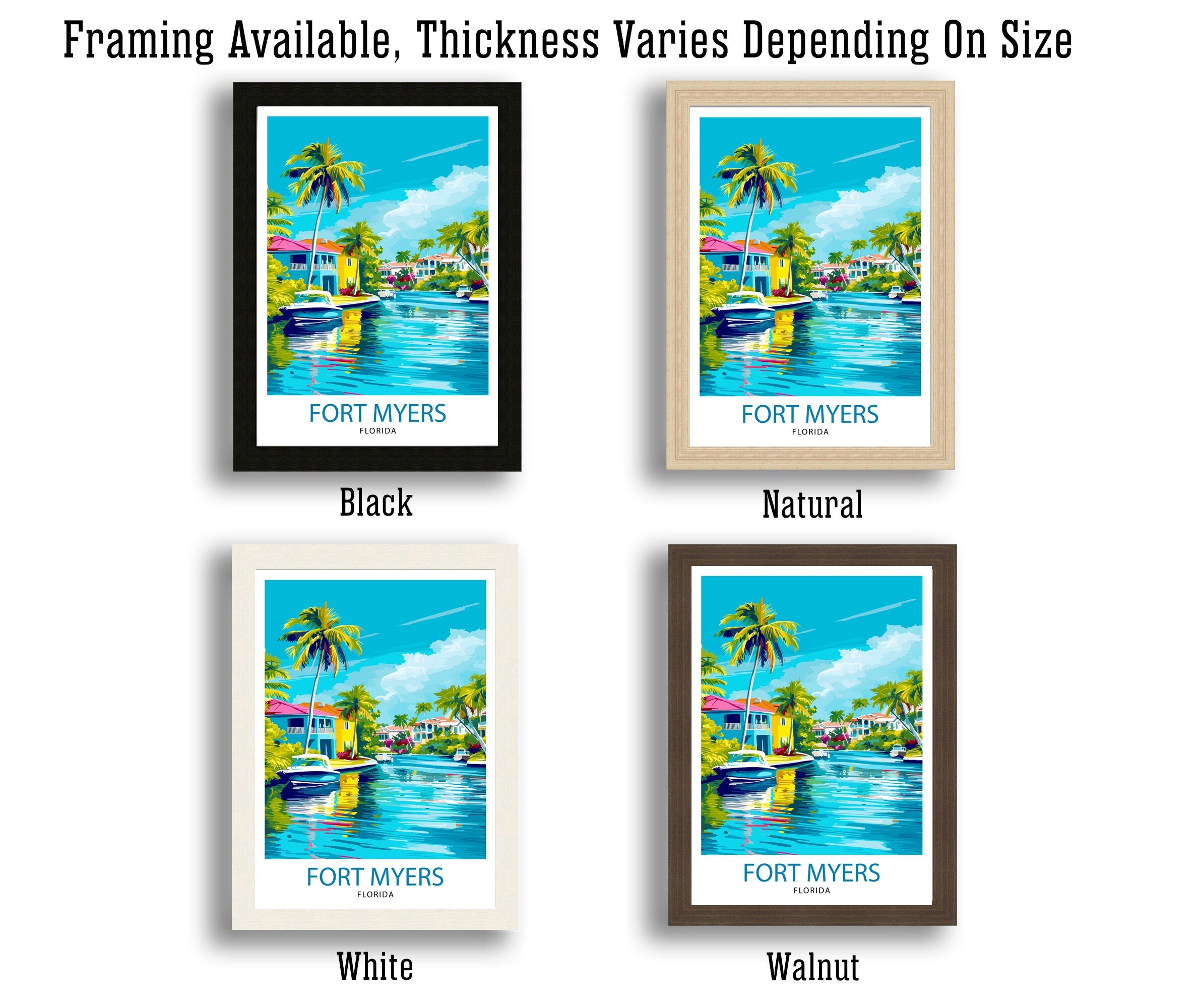Fort Myers Beach Florida Travel Print| Florida Wall Decor Fort Myers Beach Poster Beach Travel Prints Florida Art Print Fort Myers Beach