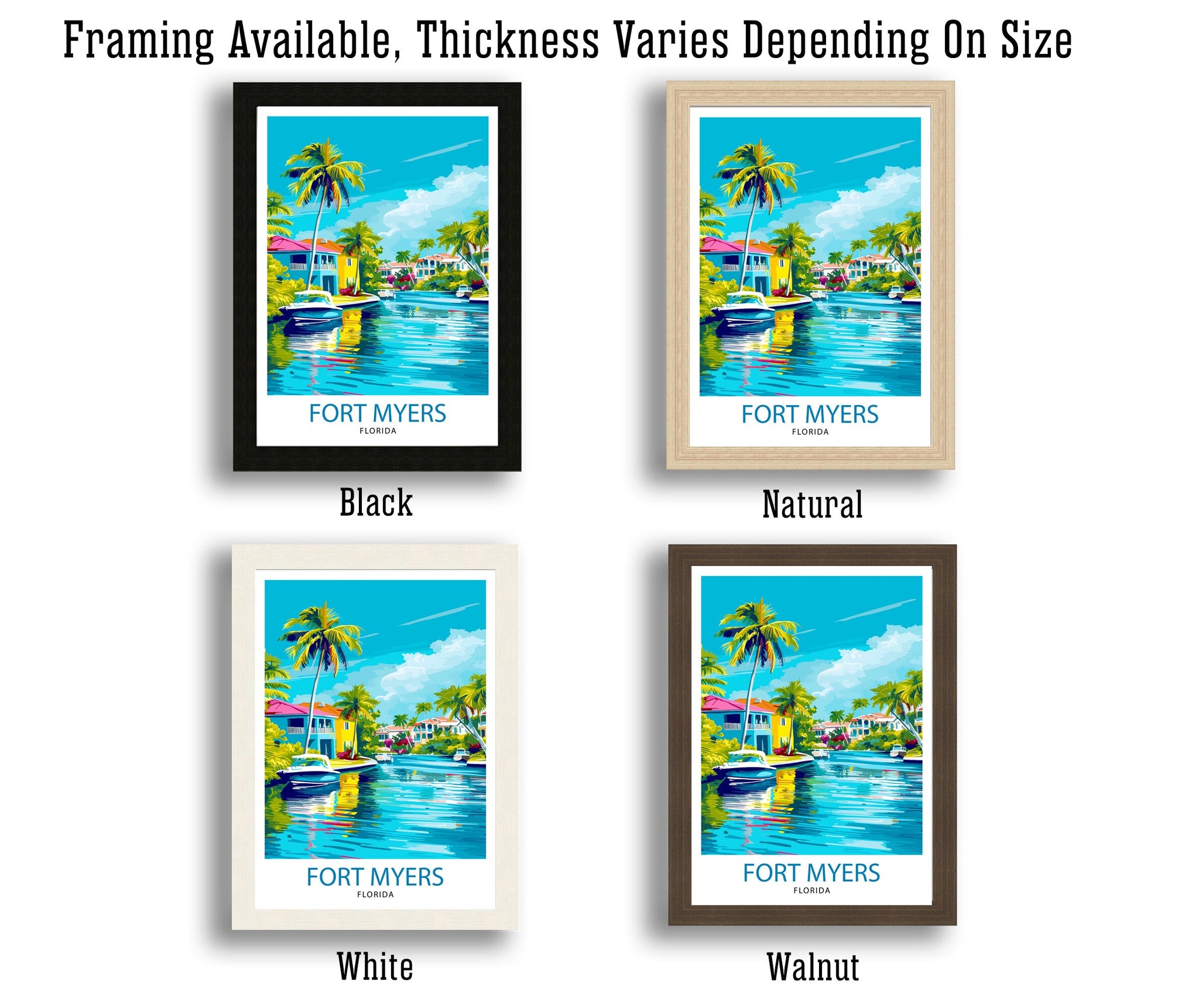 Fort Myers Beach Florida Travel Print| Florida Wall Decor Fort Myers Beach Poster Beach Travel Prints Florida Art Print Fort Myers Beach