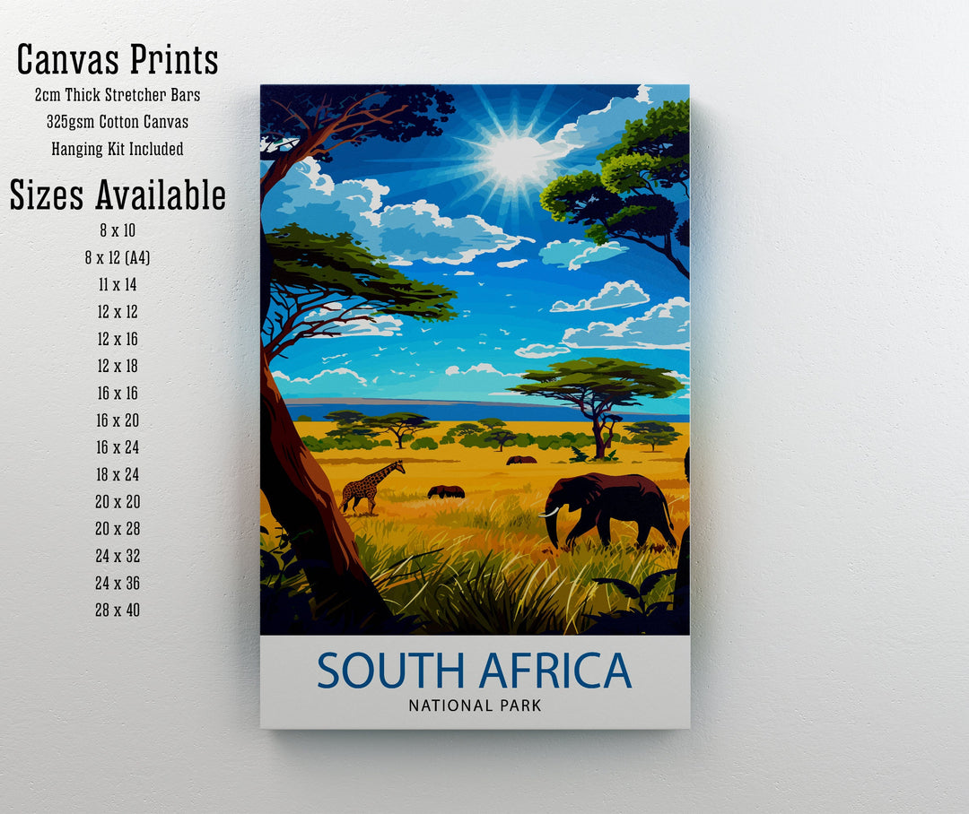 South Africa National Park Poster African Wildlife Art Safari Landscape Poster Kruger Park