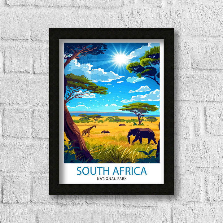 South Africa National Park Poster African Wildlife Art Safari Landscape Poster Kruger Park