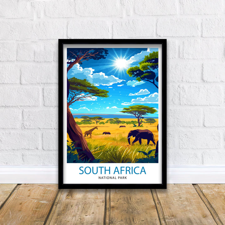 South Africa National Park Poster African Wildlife Art Safari Landscape Poster Kruger Park