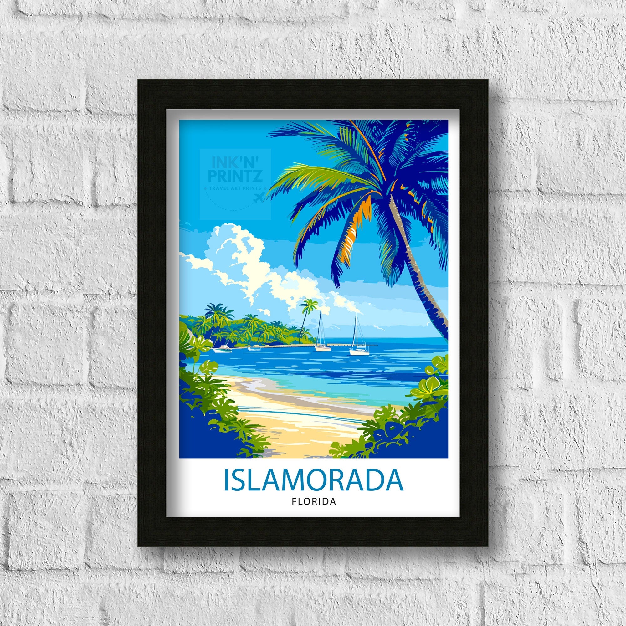Islamorada Florida Print| Village of Islands Art Florida Keys Poster Tropical Paradise Wall Decor Coastal Escape Artwork