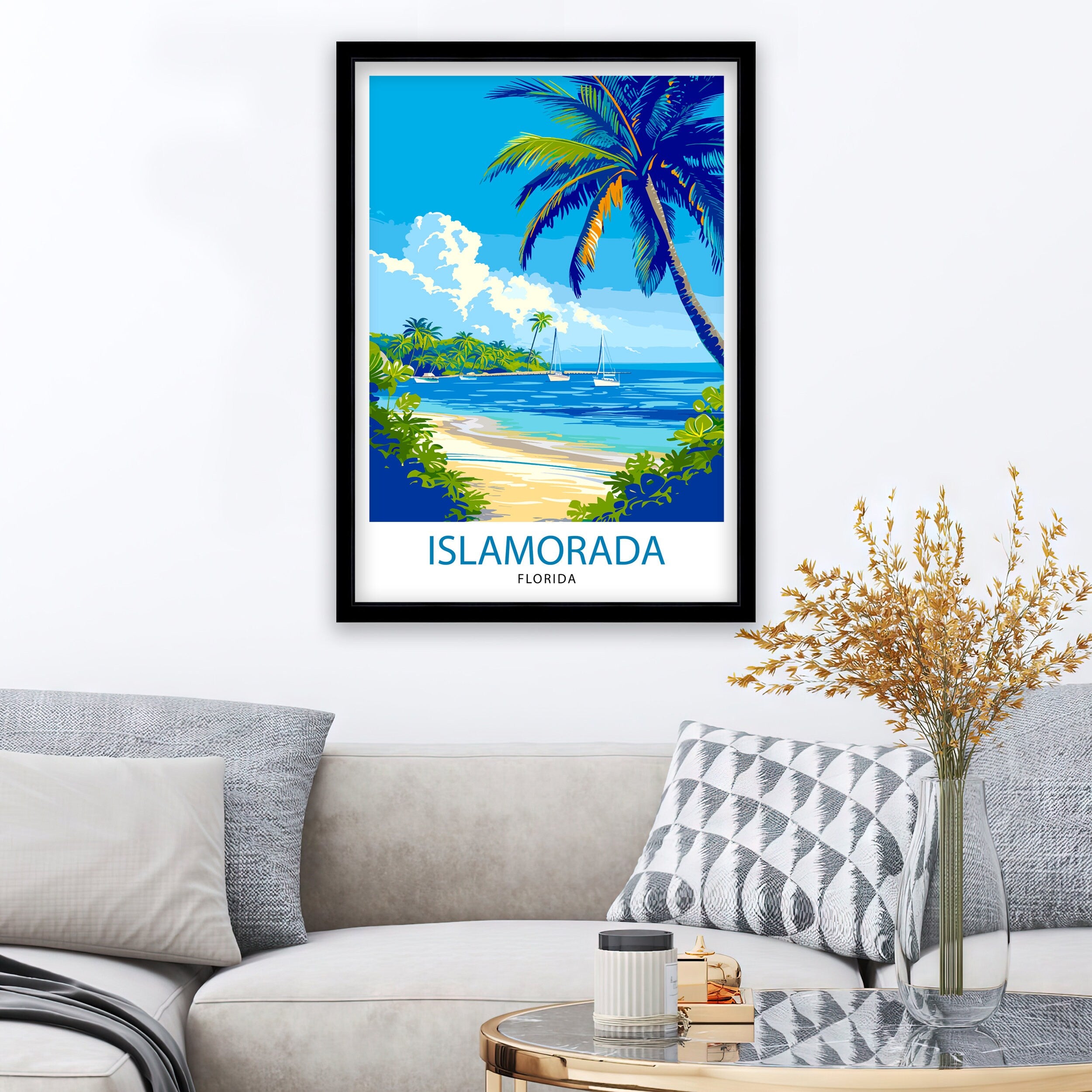 Islamorada Florida Print| Village of Islands Art Florida Keys Poster Tropical Paradise Wall Decor Coastal Escape Artwork