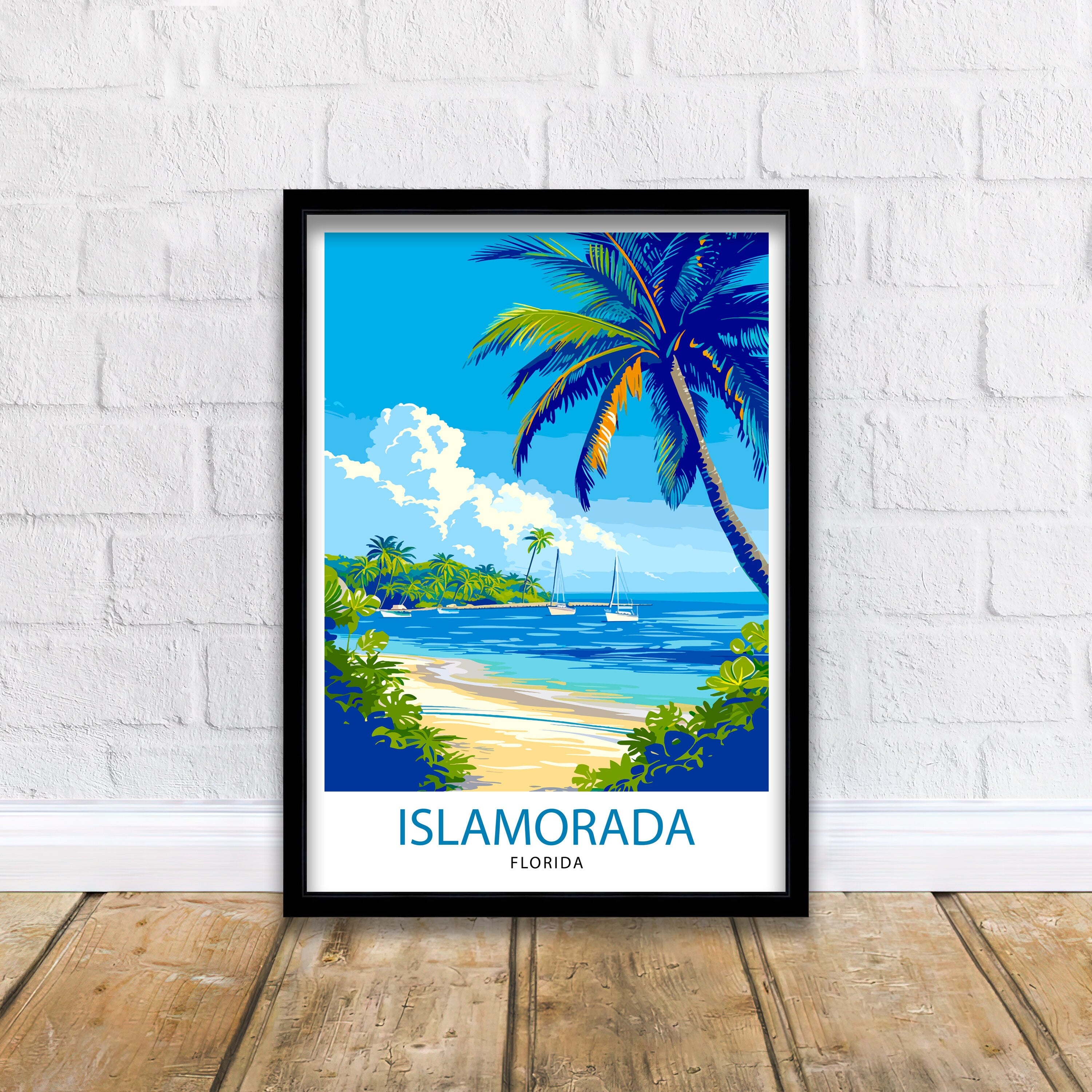 Islamorada Florida Print| Village of Islands Art Florida Keys Poster Tropical Paradise Wall Decor Coastal Escape Artwork