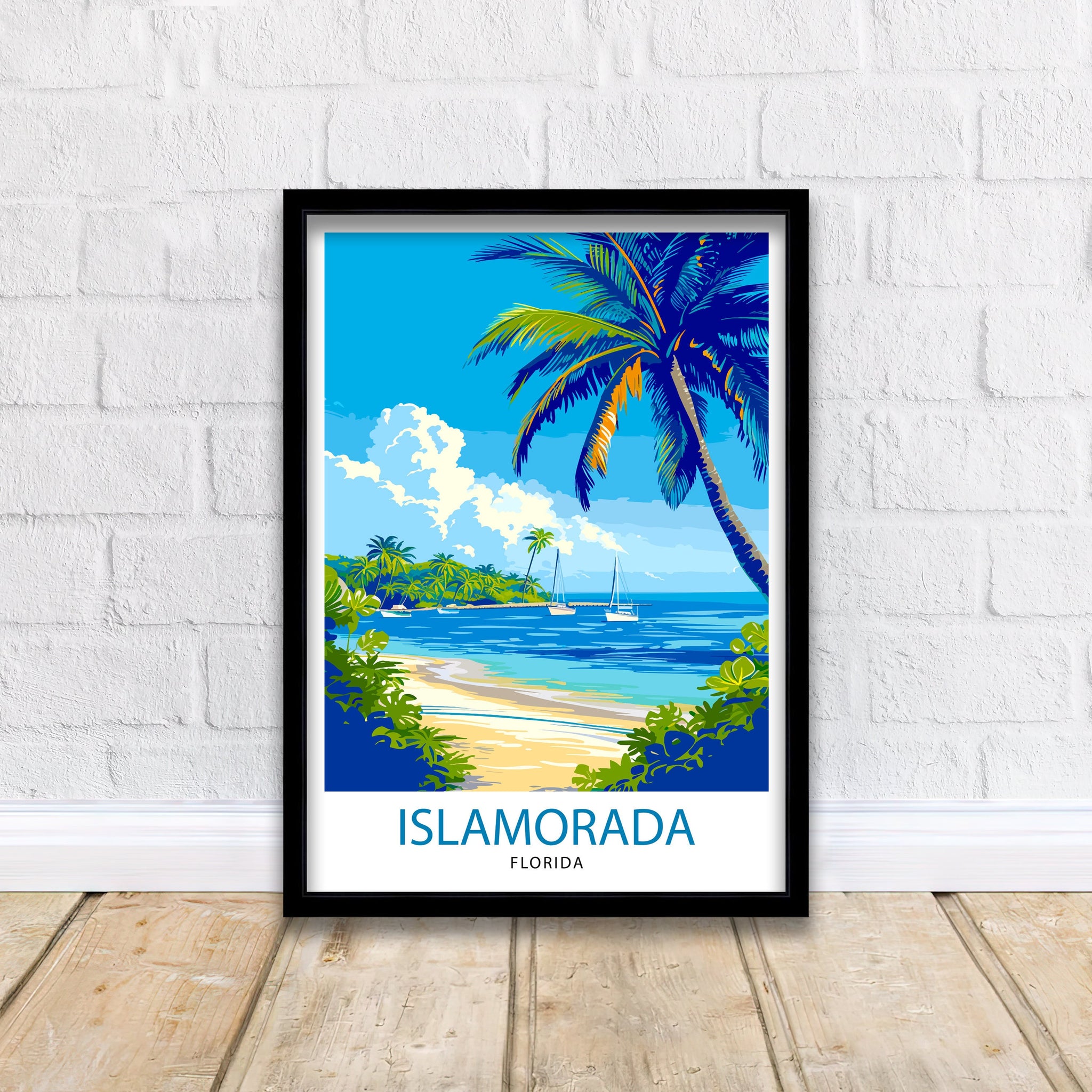Islamorada Florida Print| Village of Islands Art Florida Keys Poster Tropical Paradise Wall Decor Coastal Escape Artwork