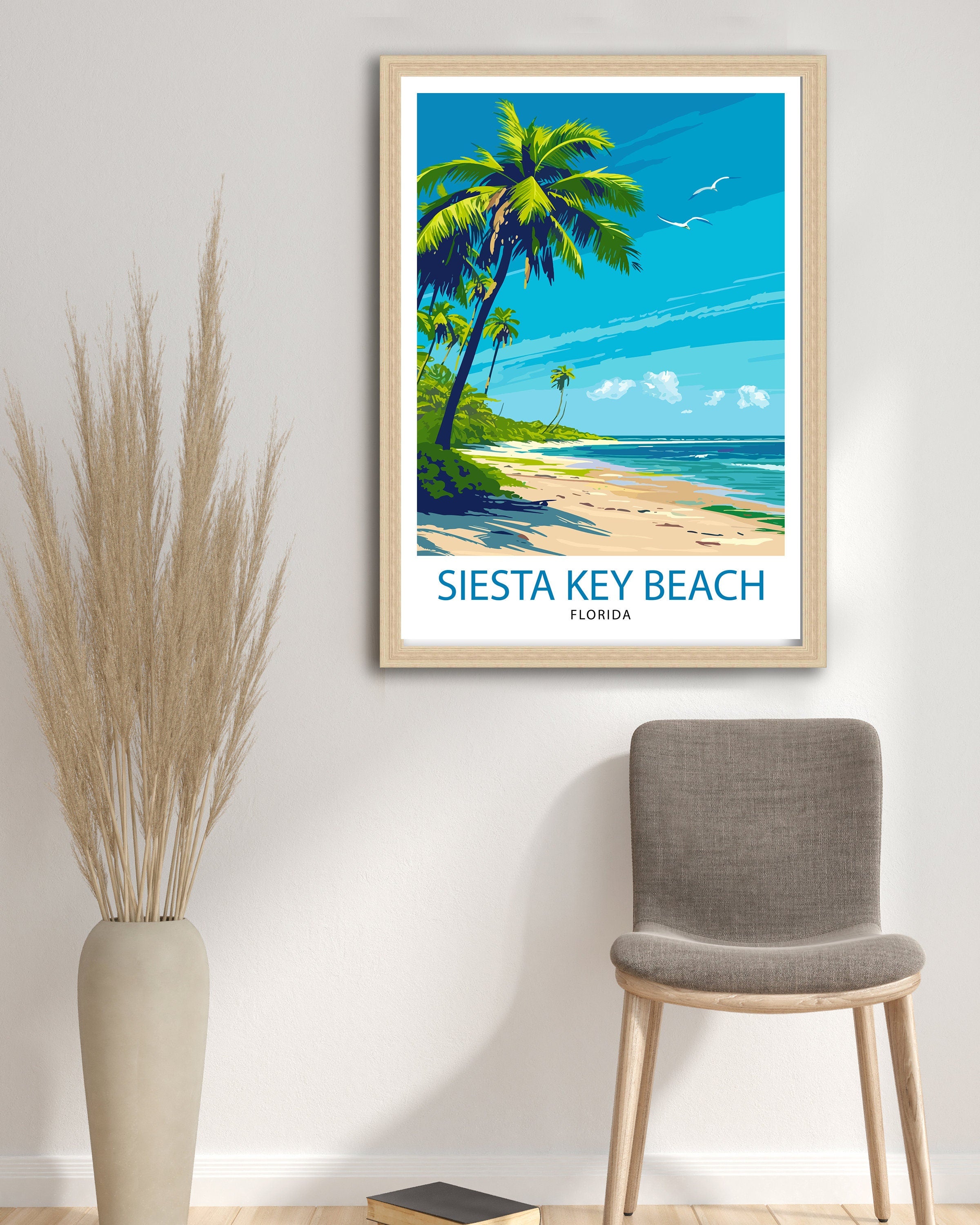 Key Largo Florida Print| Gateway to the Keys Art Coral Reef Poster Tropical Paradise Wall Decor Florida Keys Illustration Island Escape