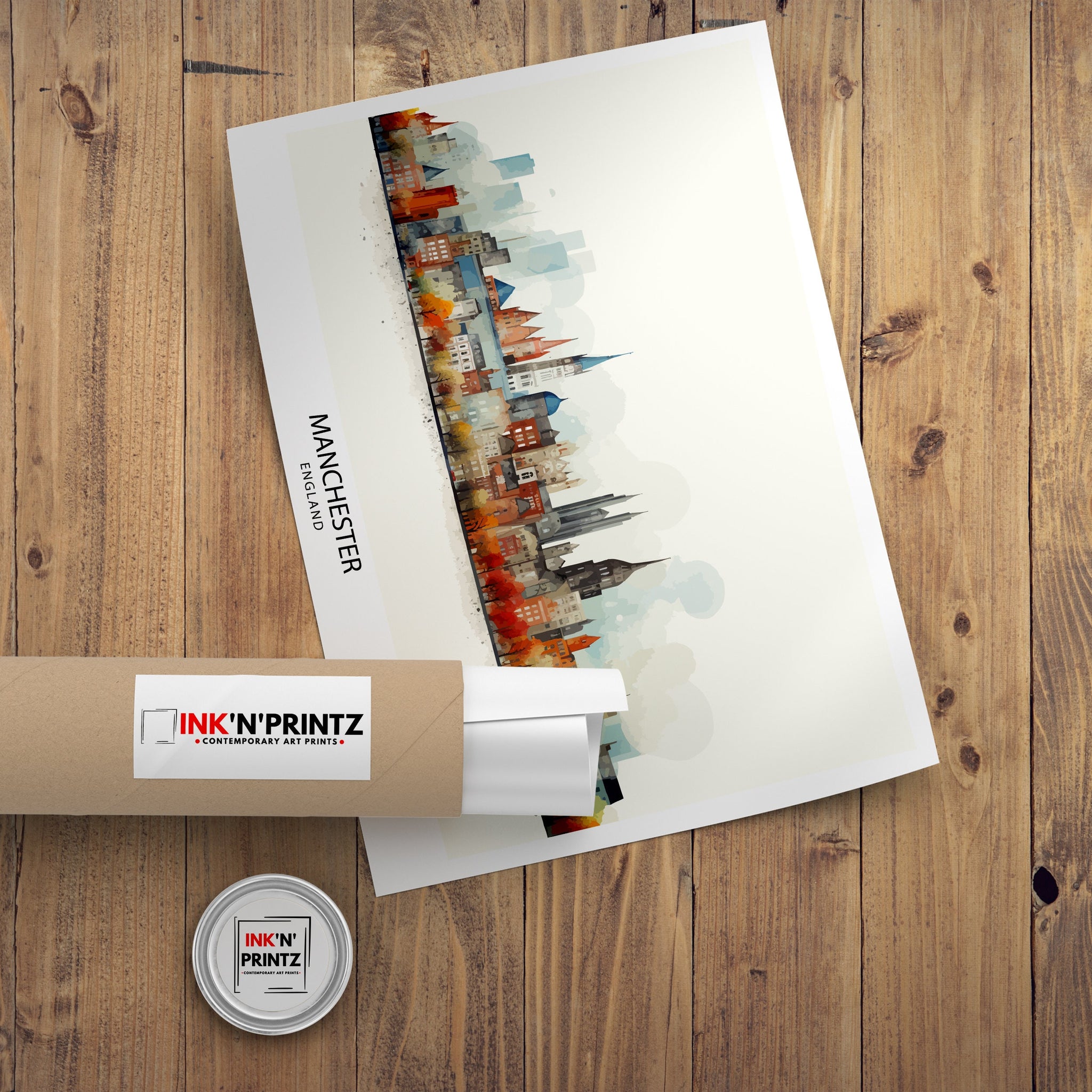 Manchester Travel Print Manchester Wall Art Manchester Cityscape Travel Poster Home Decor Gift for Travelers
