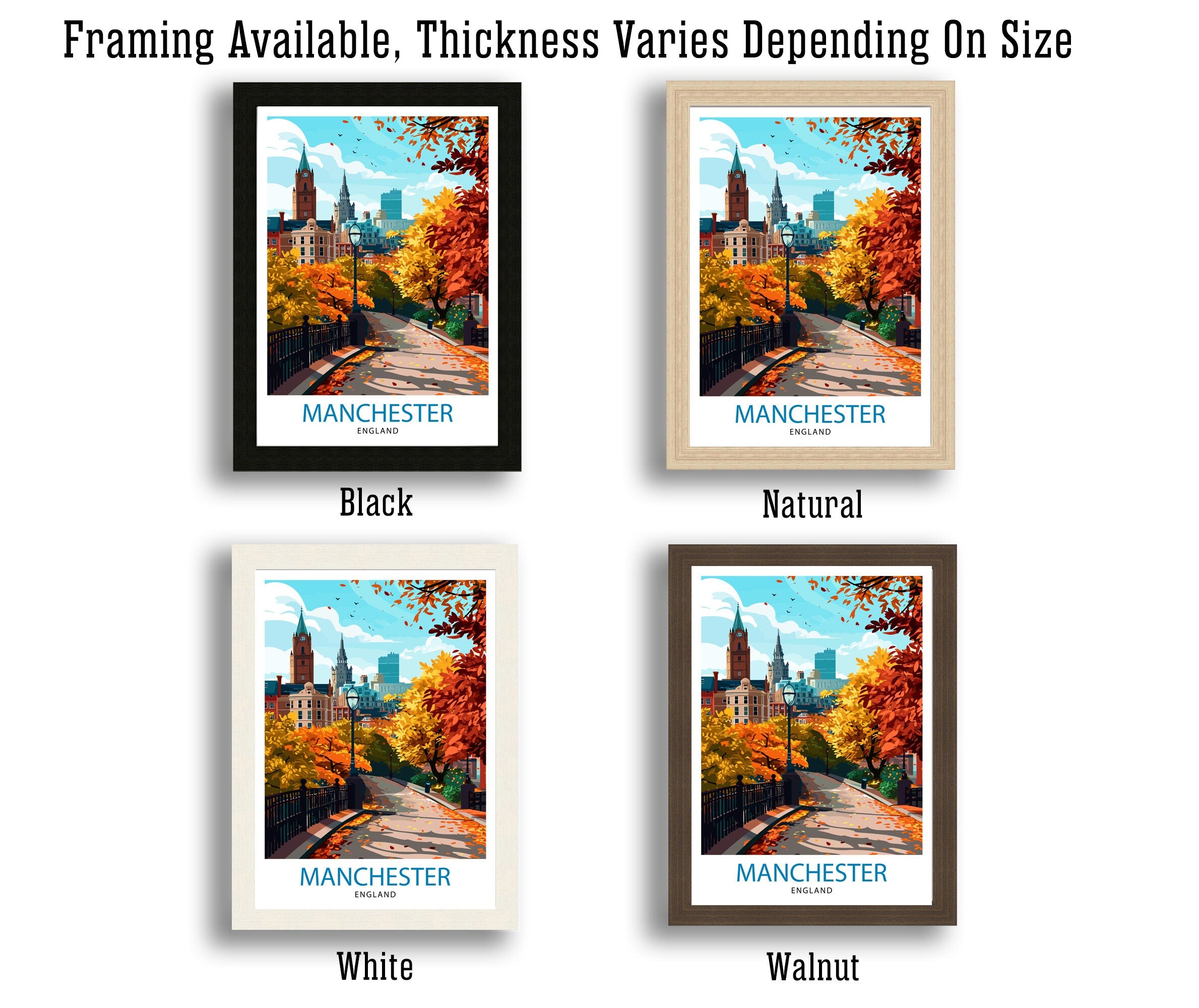 Manchester Travel Print Manchester Wall Art Manchester Cityscape Travel Poster Home Decor Gift for Travelers