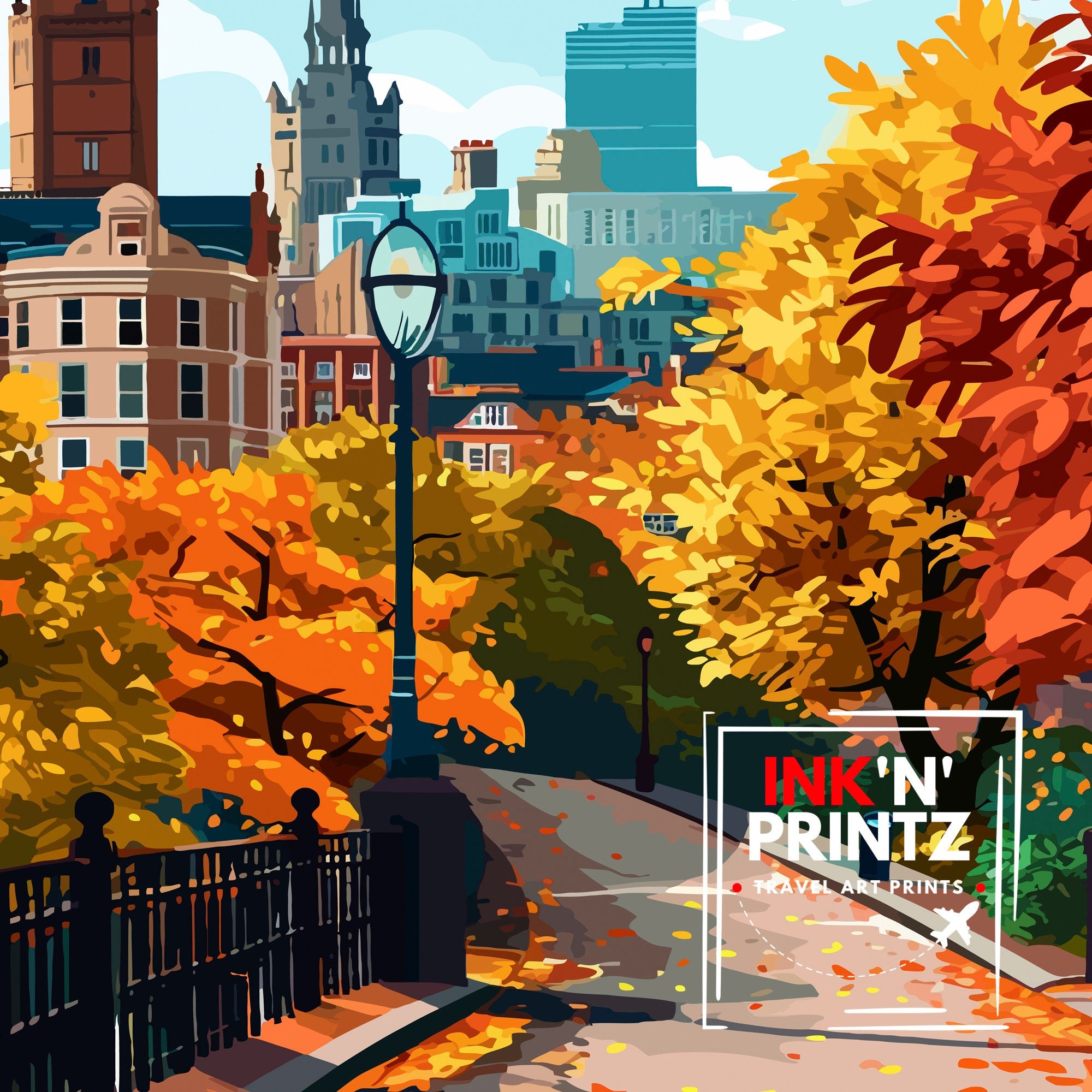 Manchester Travel Print Manchester Wall Art Manchester Cityscape Travel Poster Home Decor Gift for Travelers