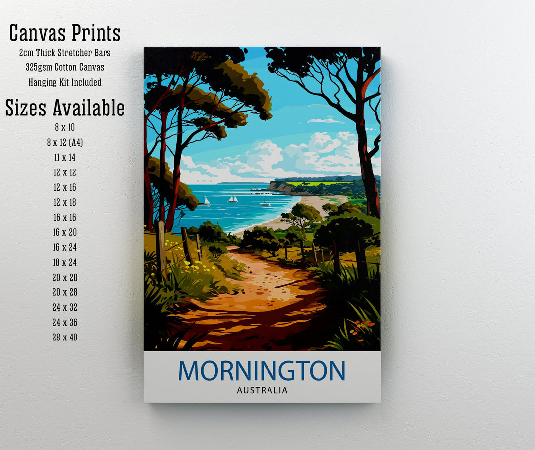 Mornington Beach Australia Travel Poster Coastal