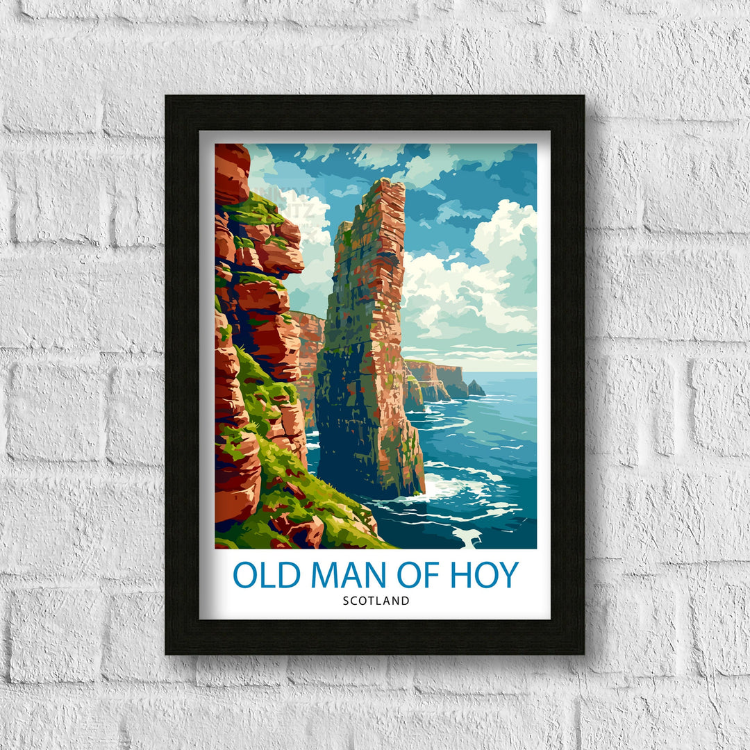 Old Man of Hoy Scotland Poster Iconic Sea Stack Art Orkney Islands Poster Scottish Coastline