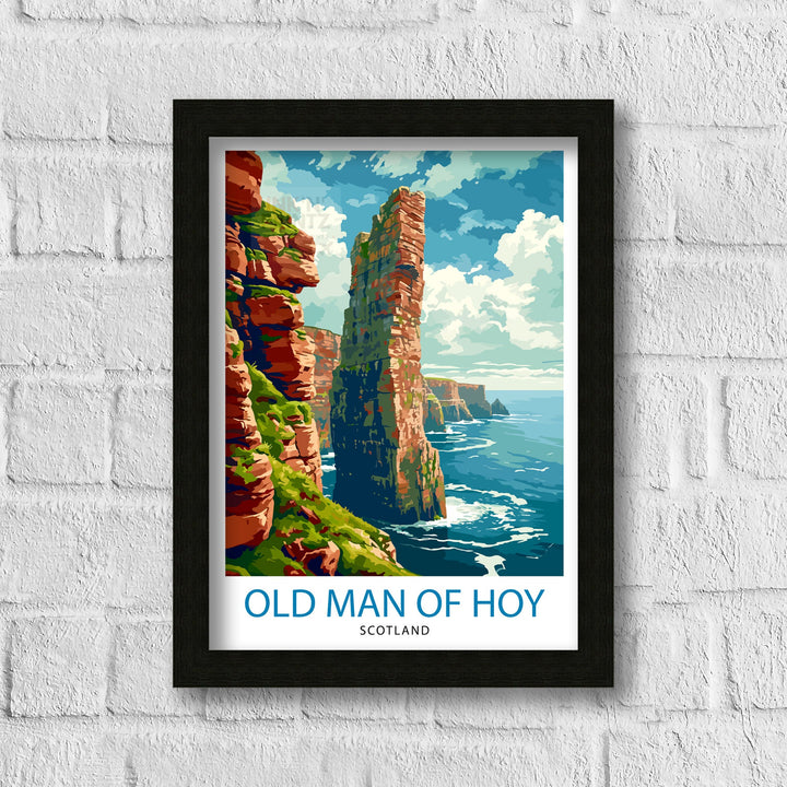 Old Man of Hoy Scotland Poster Iconic Sea Stack Art Orkney Islands Poster Scottish Coastline