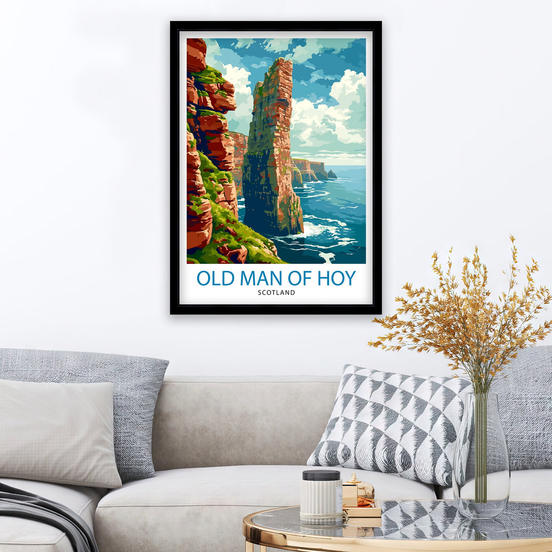 Old Man of Hoy Scotland Poster Iconic Sea Stack Art Orkney Islands Poster Scottish Coastline