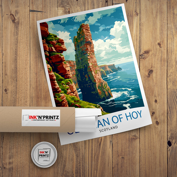 Old Man of Hoy Scotland Poster Iconic Sea Stack Art Orkney Islands Poster Scottish Coastline