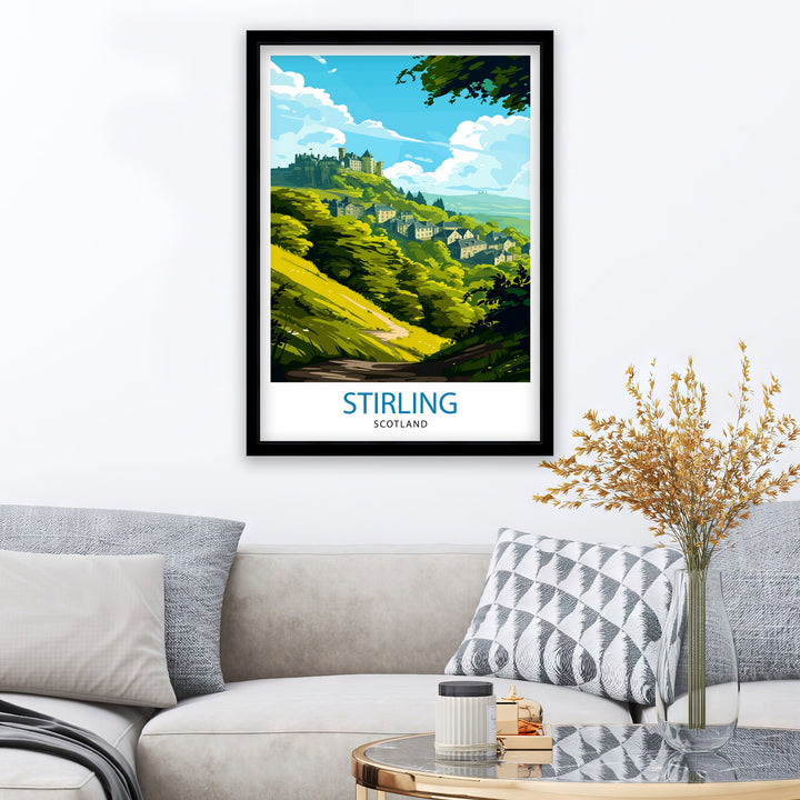 Stirling Scotland Poster Historic City Art Scottish Landmarks Poster Stirling Castle