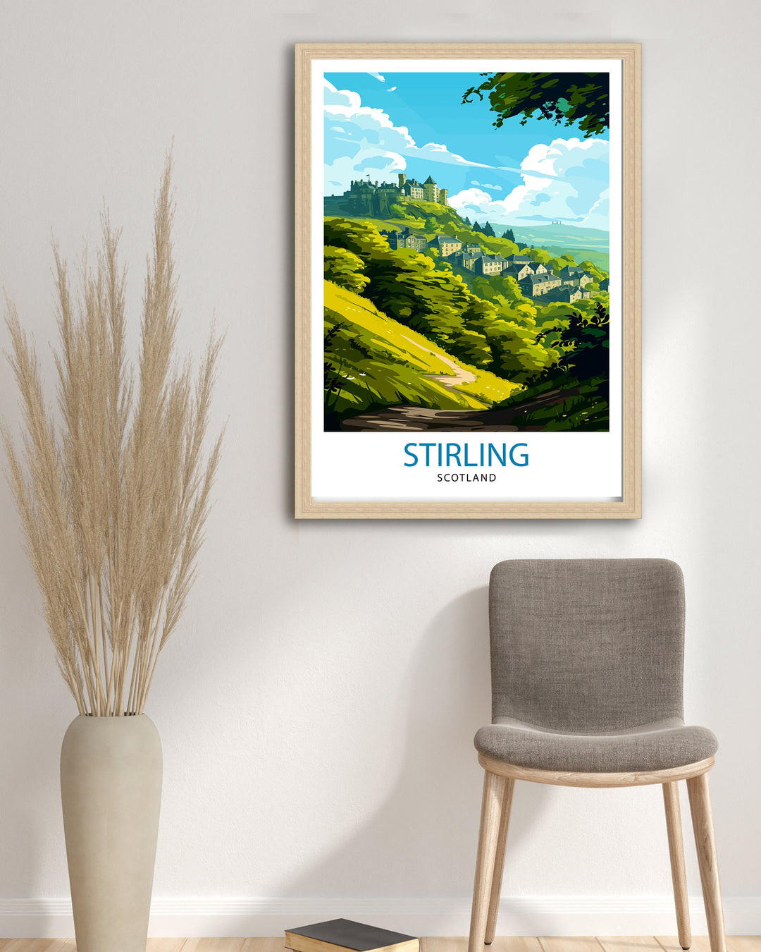 Stirling Scotland Poster Historic City Art Scottish Landmarks Poster Stirling Castle