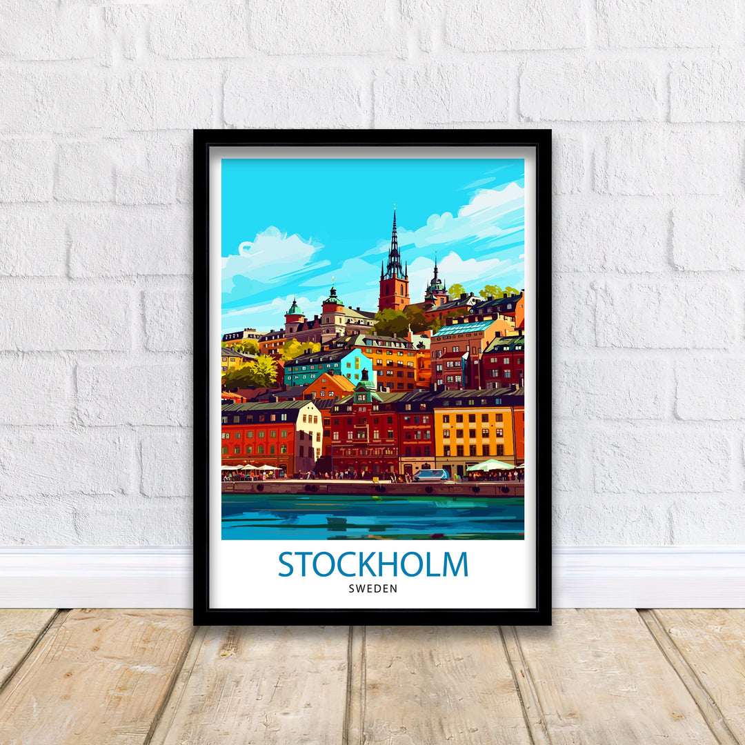 Stockholm Sweden Travel Poster Stockholm Wall Art Sweden Illustration Scandinavian Travel Poster Gift for Traveler Sweden Home Decor