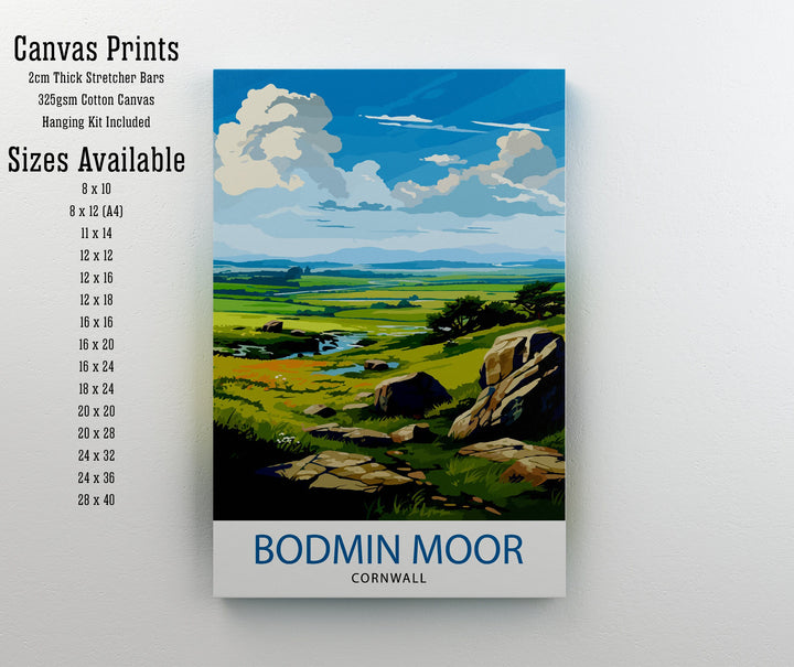 Bodmin Moor Cornwall Poster Rugged Landscape Art Wild Moorland Poster Cornwall Nature