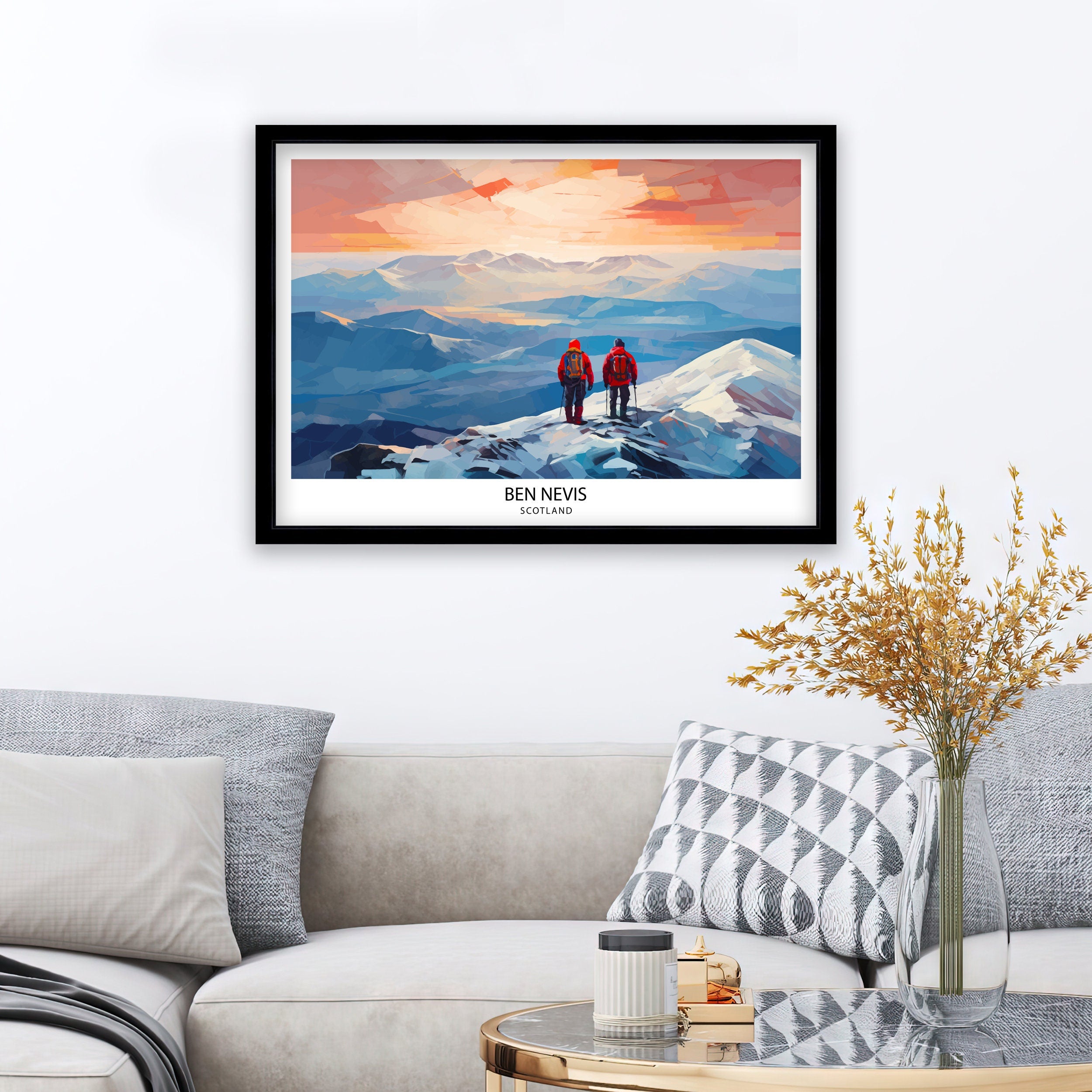 Ben Nevis Print Scottish Mountain Decor Fort William Scotland Wall Art Ben Nevis Summit Poster Scottish Highlands Landscape Artwork Hiking