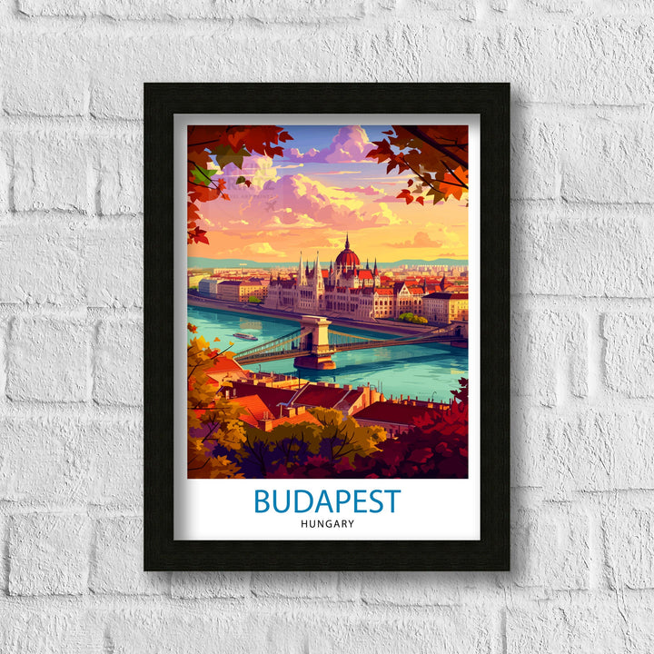 Budapest Hungary Travel Print Budapest Wall Art Hungary Illustration Budapest Poster Hungary Travel Decor Budapest Home Decor Travel Poster