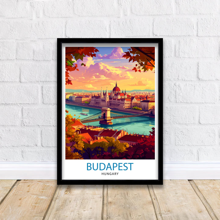 Budapest Hungary Travel Print Budapest Wall Art Hungary Illustration Budapest Poster Hungary Travel Decor Budapest Home Decor Travel Poster