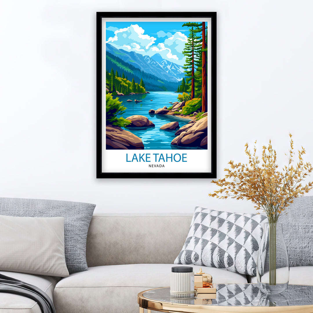 Lake Tahoe California Travel Poster Lake Tahoe