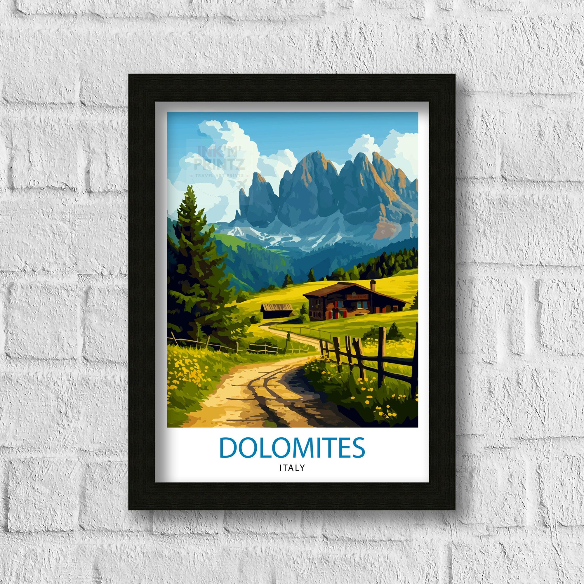 Dolomites Italy Travel Print Dolomites Wall Art Dolomites Home Decor Italy Illustration Travel Poster Gift For Italy Lovers
