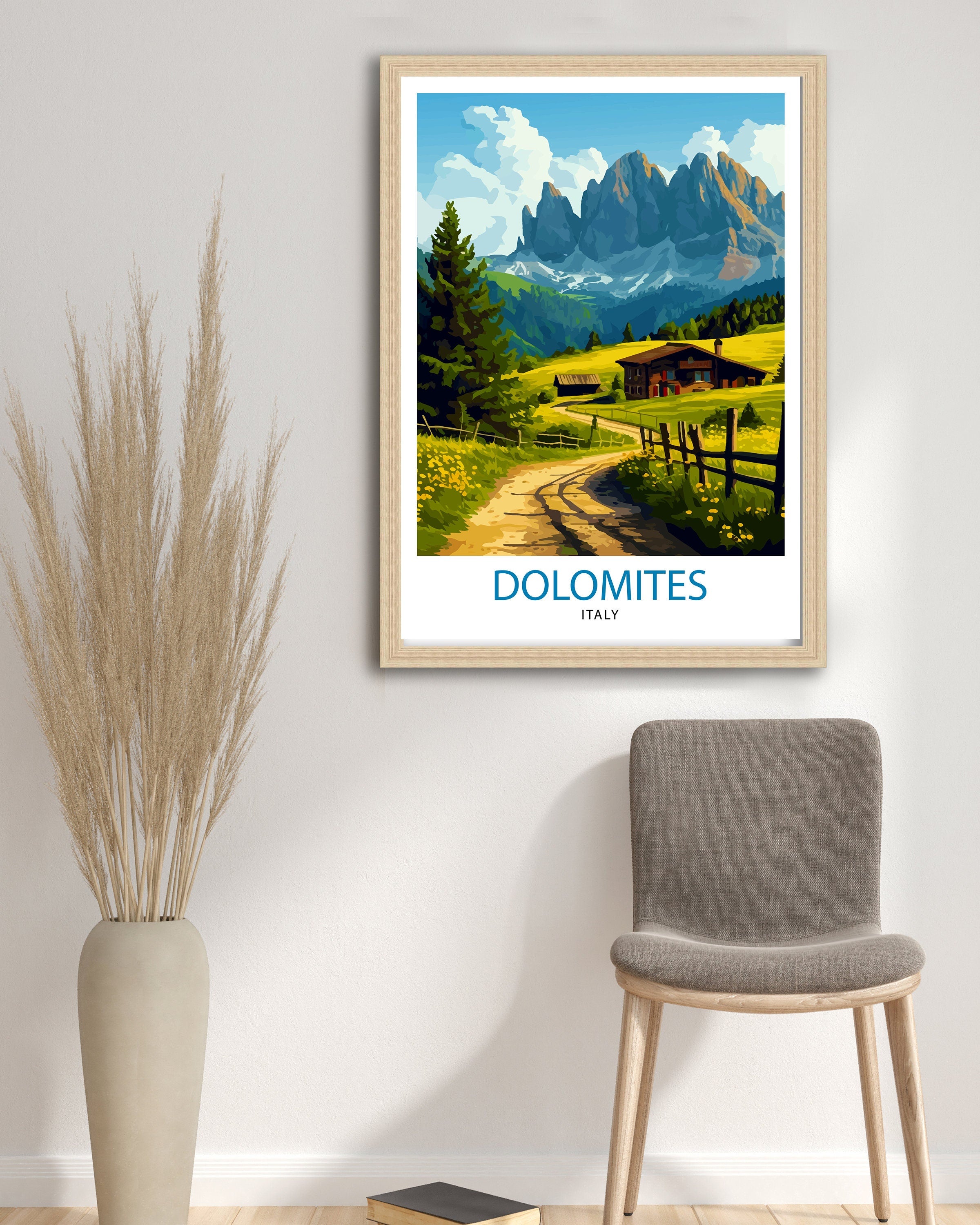 Dolomites Italy Travel Print Dolomites Wall Art Dolomites Home Decor Italy Illustration Travel Poster Gift For Italy Lovers