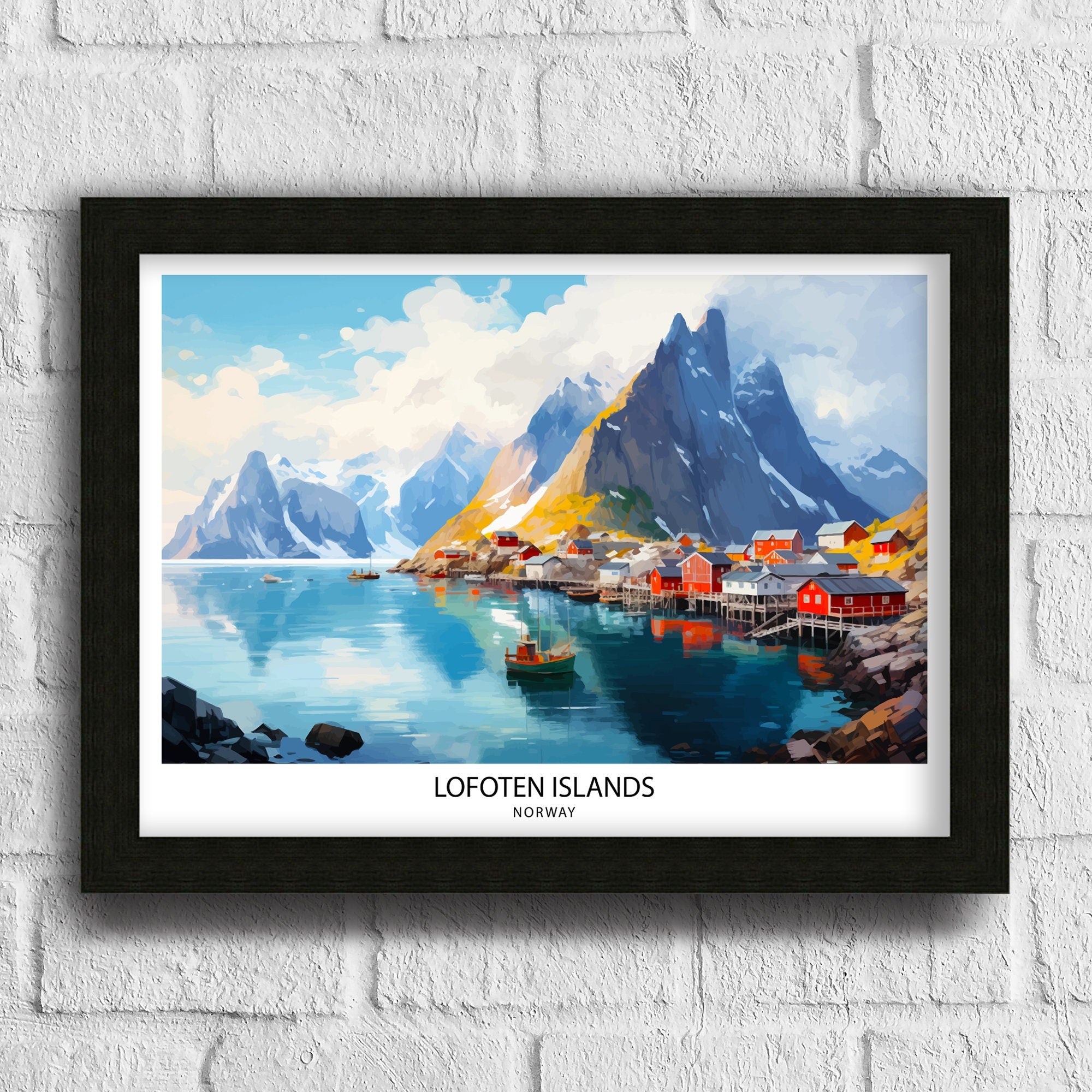 Lofoten Islands Travel Print , Lofoten Wall Art, Lofoten Home Decor, Lofoten Island Illustration, Lofoten Norway Poster, Lofoten Travel Gift