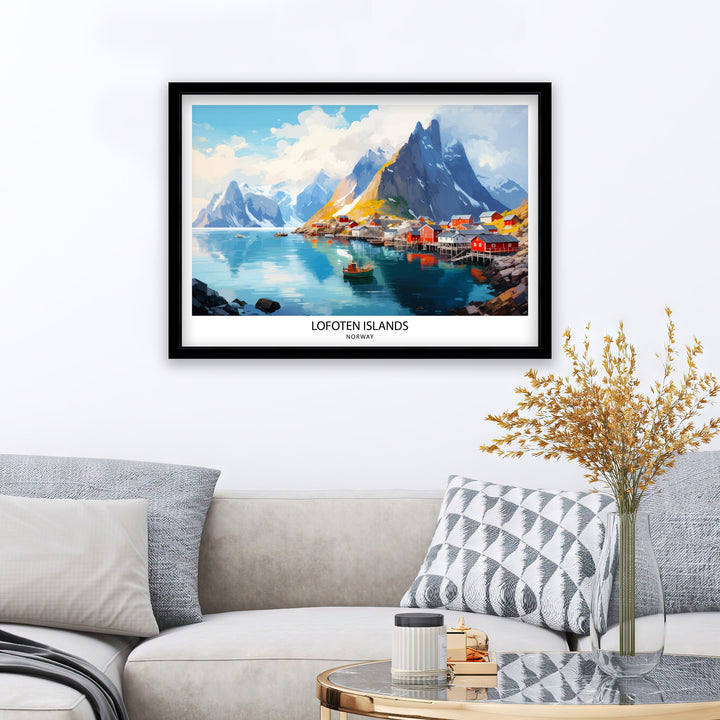 Lofoten Islands Travel Poster , Lofoten Wall Art, Lofoten Home Decor, Lofoten Island Illustration, Lofoten Norway Poster, Lofoten Travel Gift