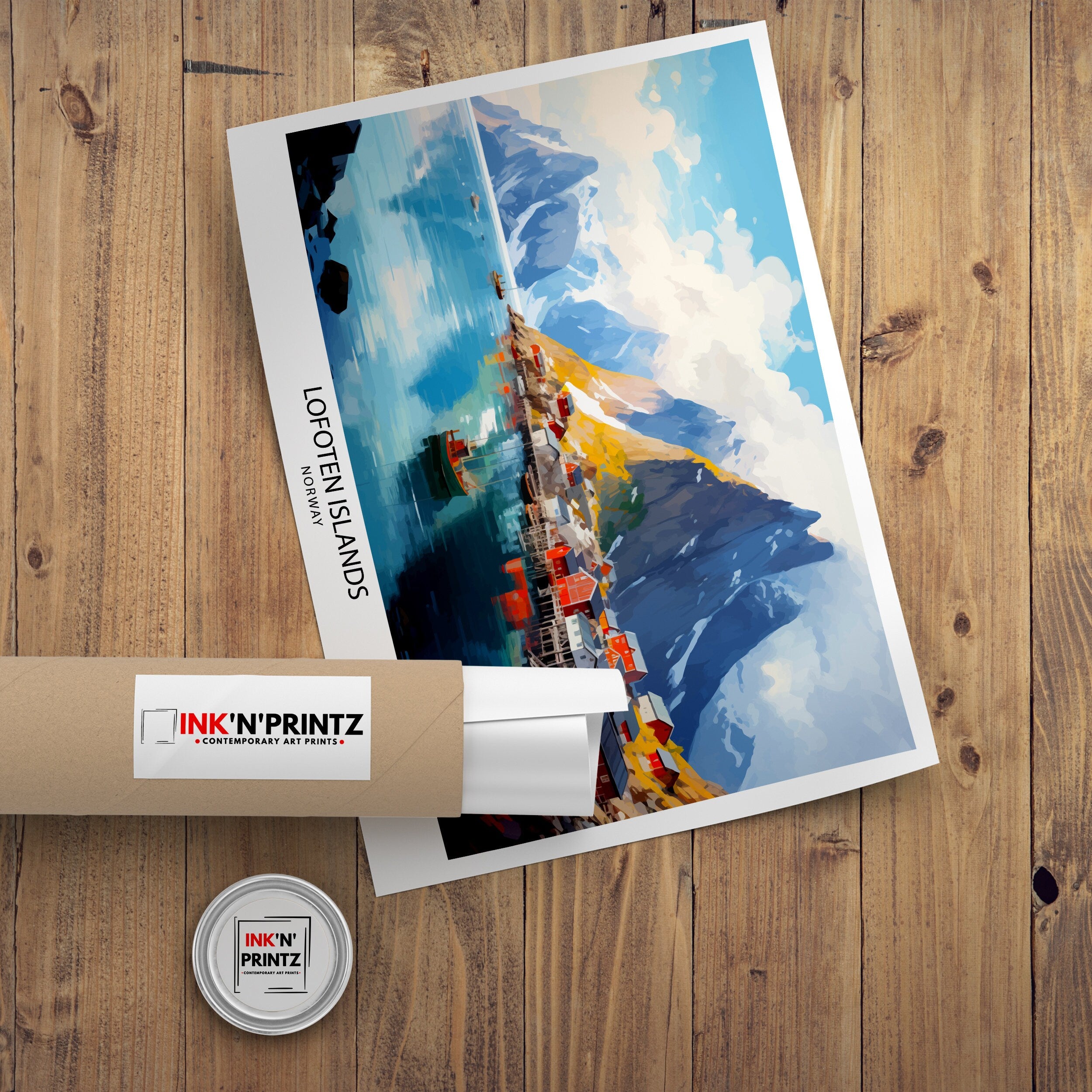 Lofoten Islands Travel Print , Lofoten Wall Art, Lofoten Home Decor, Lofoten Island Illustration, Lofoten Norway Poster, Lofoten Travel Gift