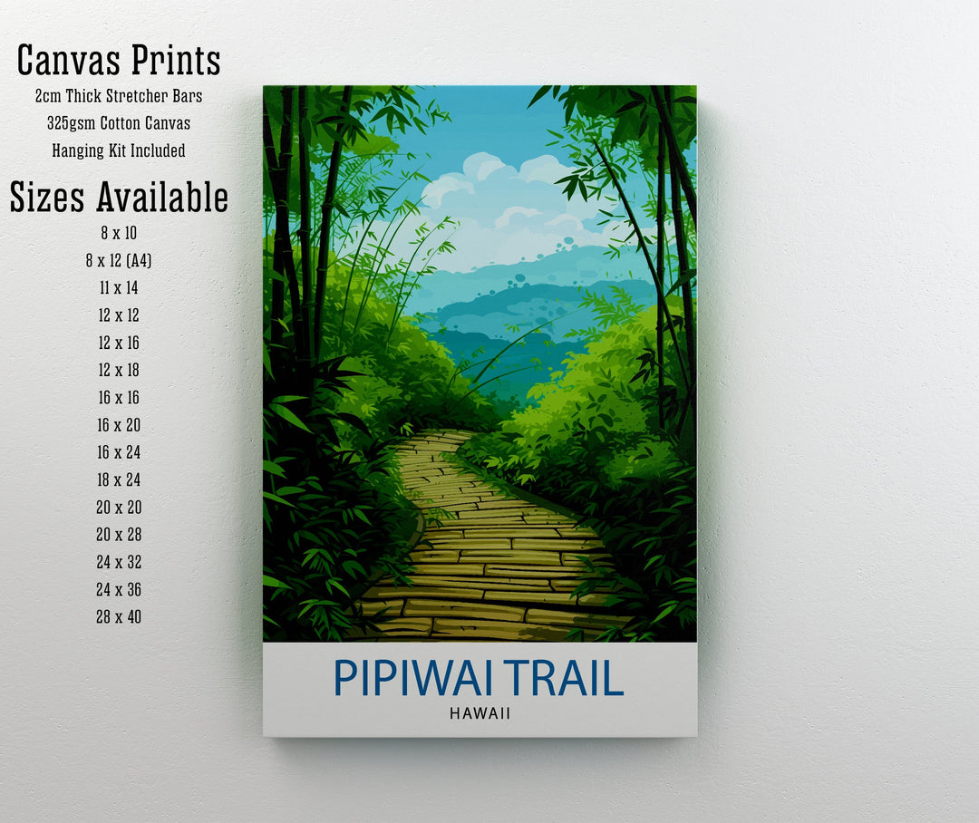 Pipiwai Trail Hawaii Poster Maui Hiking Art Bamboo Forest Poster Haleakala National Park