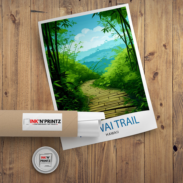 Pipiwai Trail Hawaii Poster Maui Hiking Art Bamboo Forest Poster Haleakala National Park