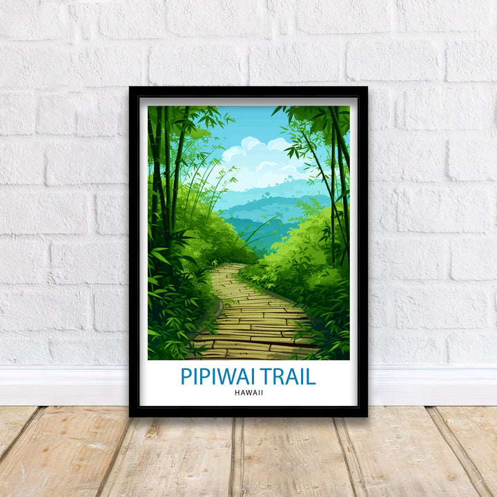 Pipiwai Trail Hawaii Poster Maui Hiking Art Bamboo Forest Poster Haleakala National Park