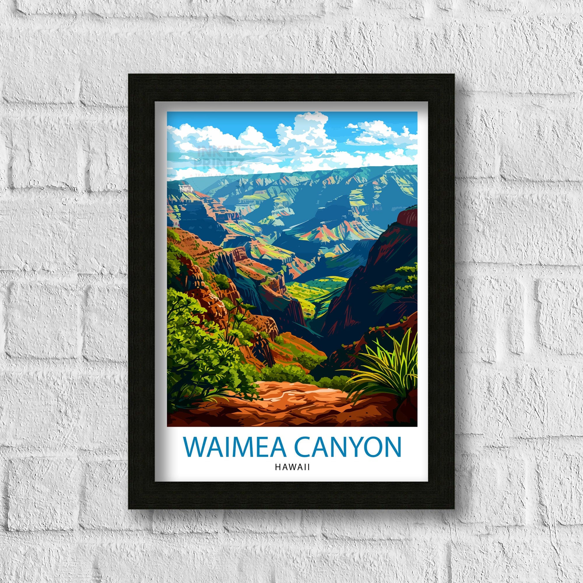 Waimea Canyon Kauai Travel Print| Waimea Canyon Wall Decor Kauai Travel Poster Hawaii Travel Prints Waimea Canyon Art Print Kauai