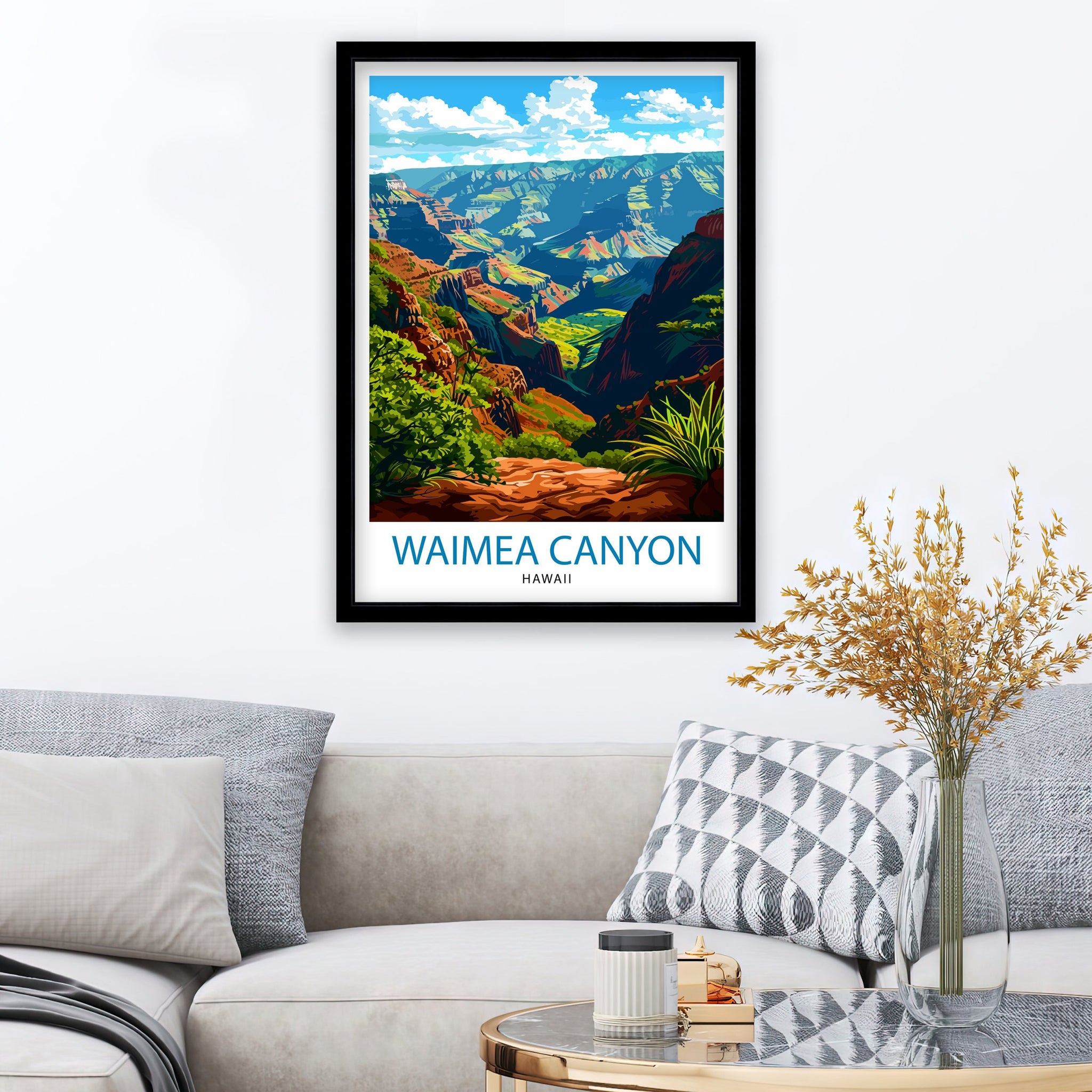 Waimea Canyon Kauai Travel Print| Waimea Canyon Wall Decor Kauai Travel Poster Hawaii Travel Prints Waimea Canyon Art Print Kauai