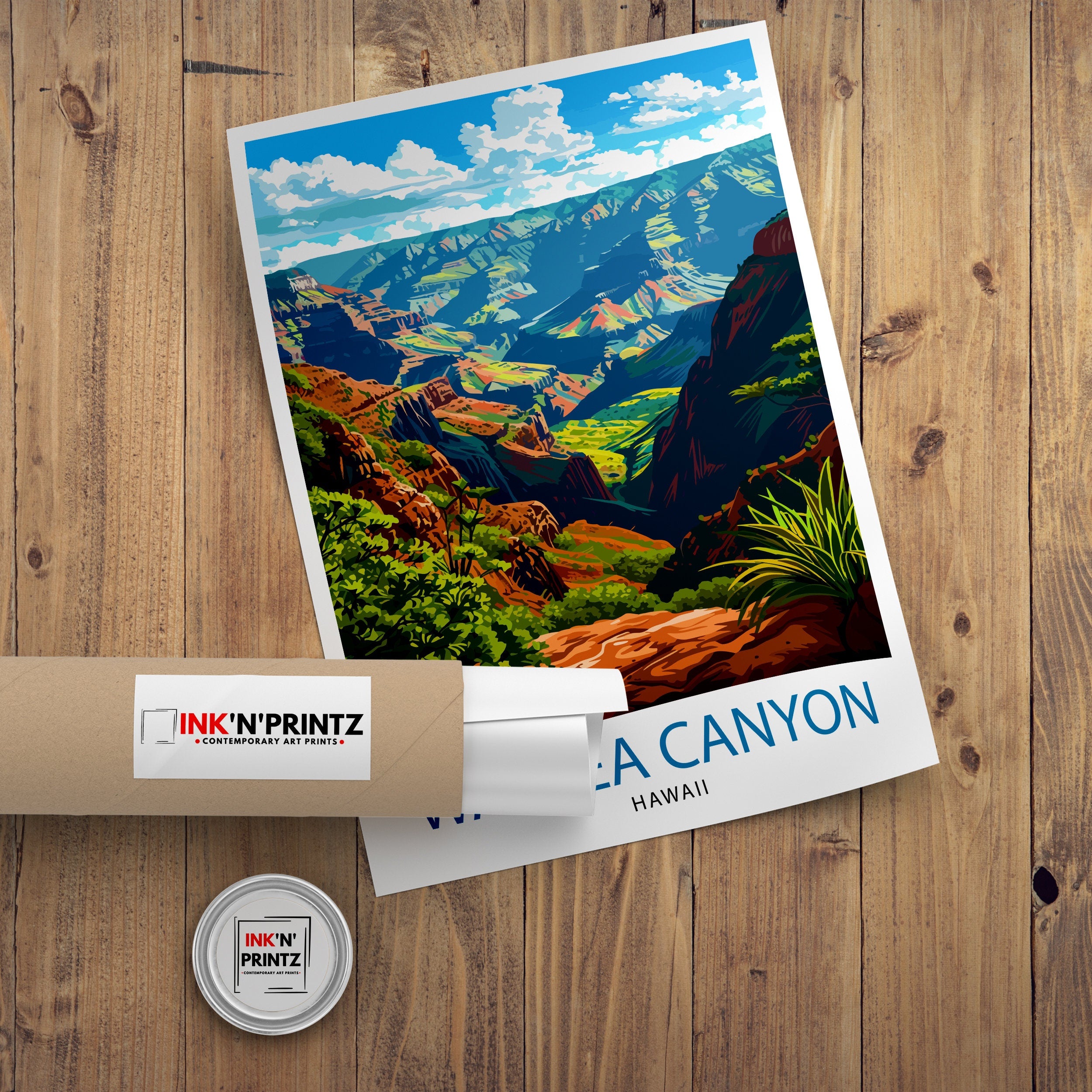 Waimea Canyon Kauai Travel Print| Waimea Canyon Wall Decor Kauai Travel Poster Hawaii Travel Prints Waimea Canyon Art Print Kauai