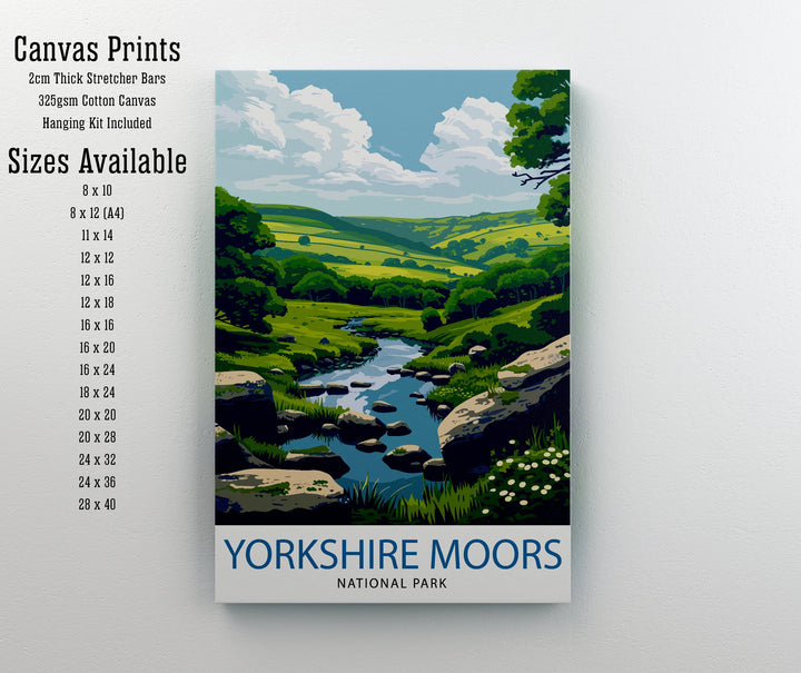 Yorkshire Moors Poster English Countryside Art Heather Fields Poster British Moorland