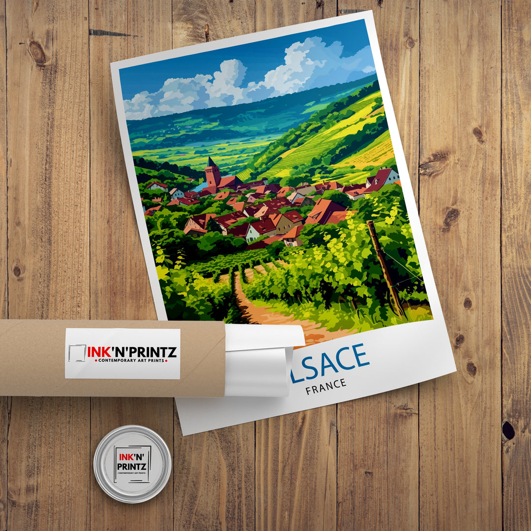 Alsace France Travel Poster Alsace Wall Art Alsace Home Decor Alsace Illustration Travel Poster Gift for Alsace France Home Decor