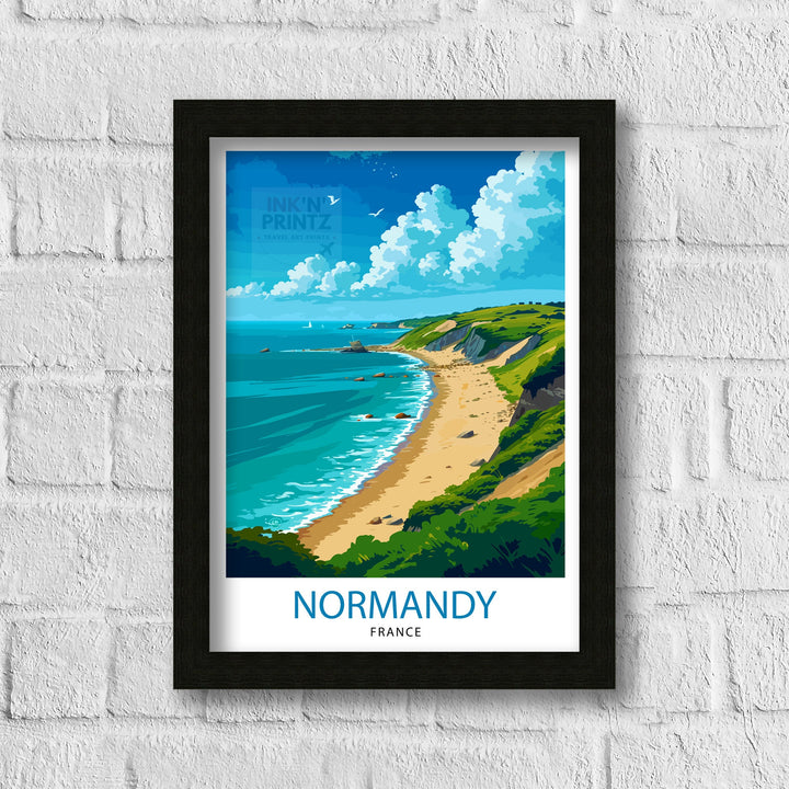 Normandy France Travel Poster Normandy